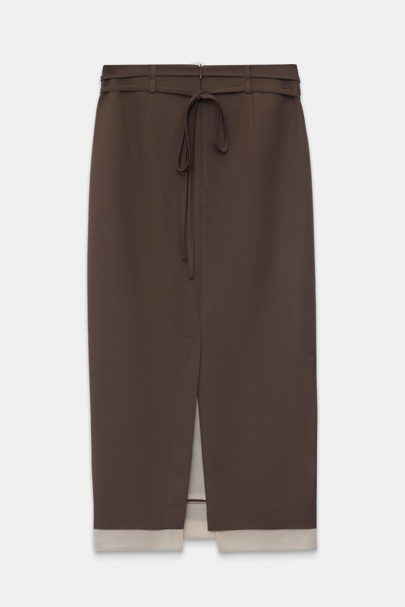 Acı-Kahve İp Kemer Ve Cep Detaylı Midi Boy Etek Kadın Etek modelleri