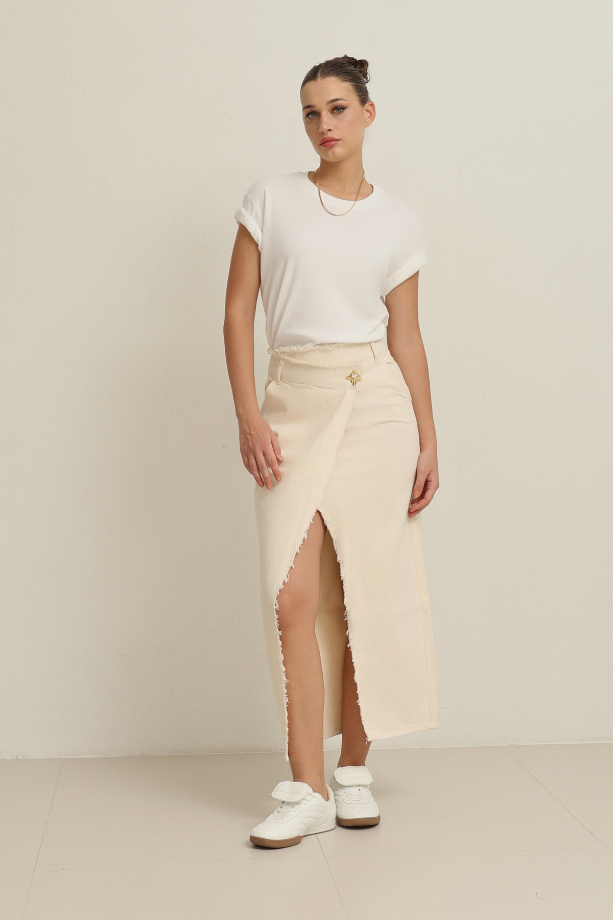 Bej 2YA2ECET0600 KOT ETEK Kadın Etek modelleri