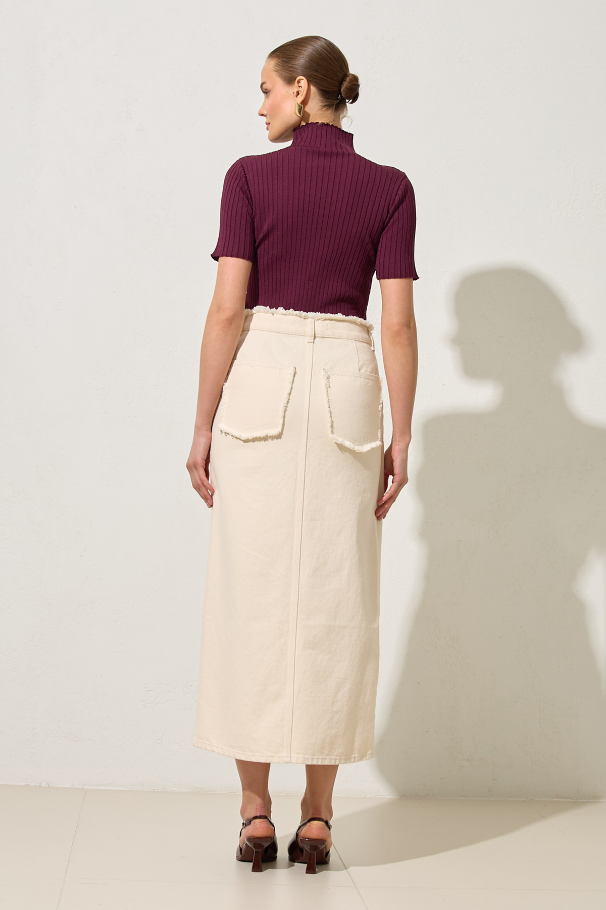 Bej 2YA2ECET0600 KOT ETEK Kadın Etek modelleri