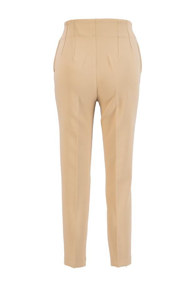 Bej Cep Detaylı Dar Kesim Pantolon Kadın Pants modelleri