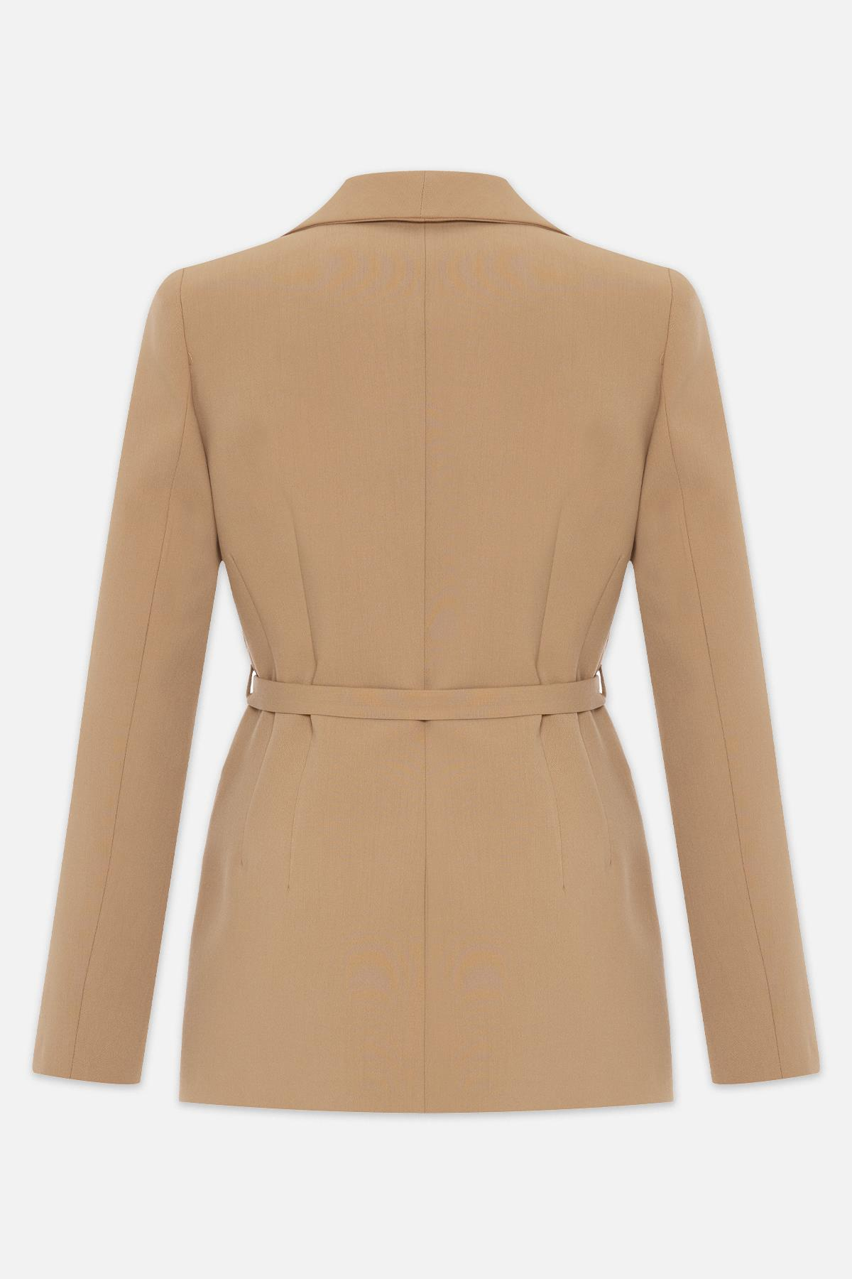 Bej Kuşak Ve Yaka Detaylı Şık Blazer Ceket Kadın Kategorisiz modelleri