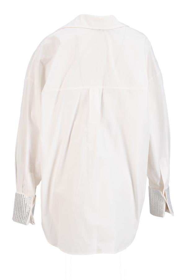 Beyaz Taş Detaylı Uzun Kollu Gömlek Kadın Gömlek modelleri