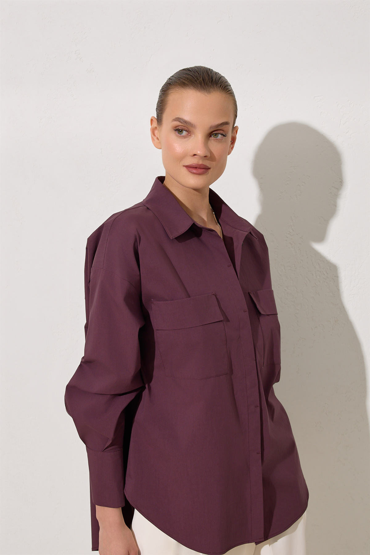 Bordo 1YA4ECGM0707 GÖMLEK Kadın Kategorisiz modelleri