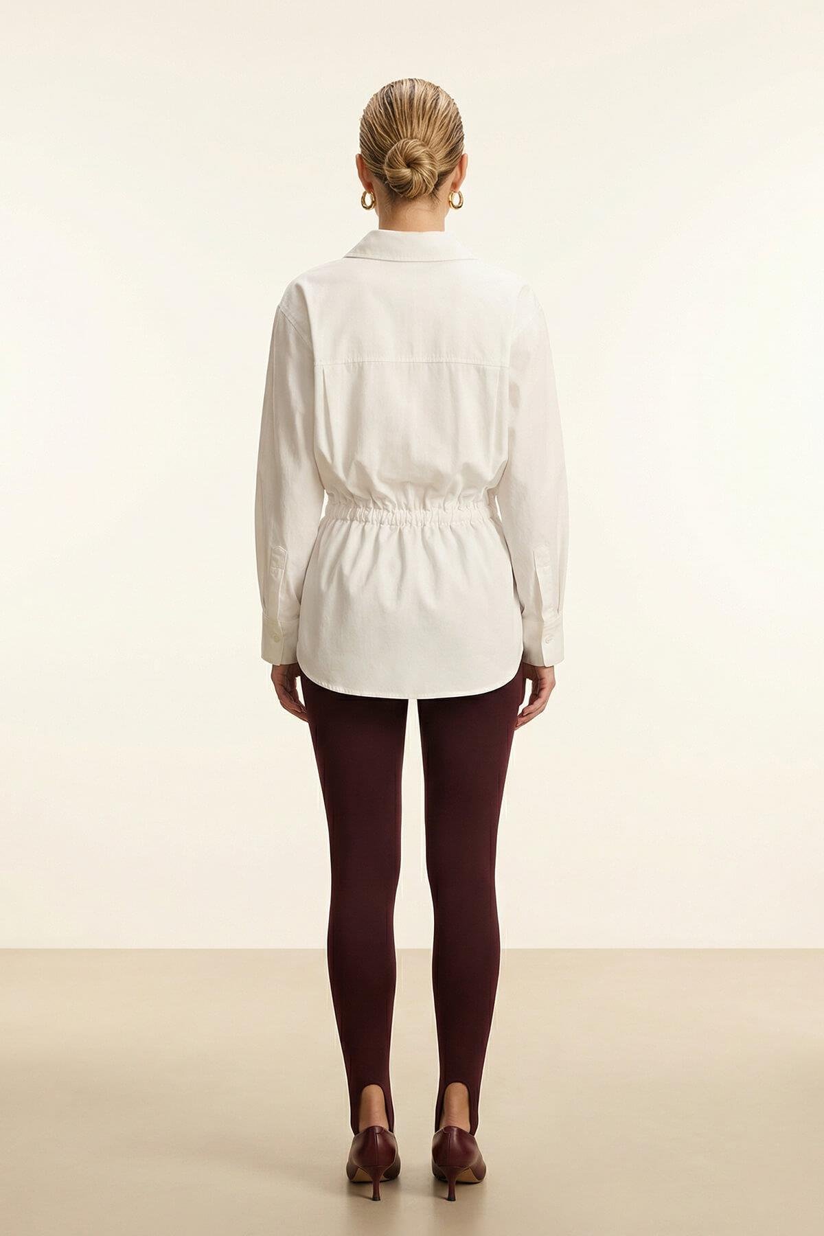 Bordo Kemer Ve Paça Detaylı Tayt Kadın Tayt modelleri