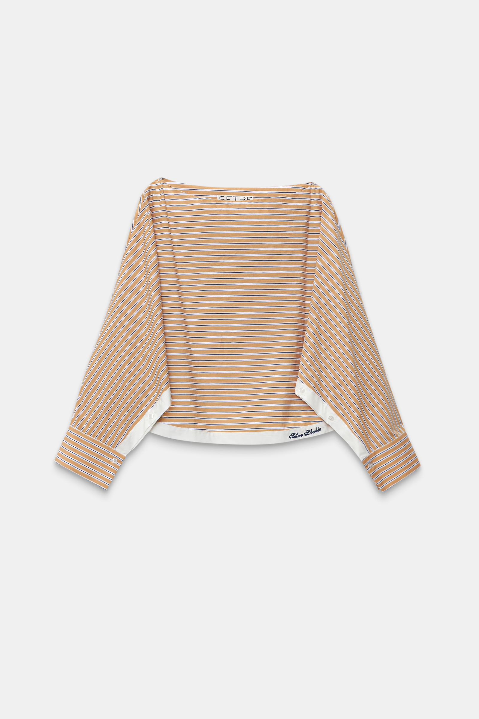 Camel Çizgi Ve Şerit Detaylı Rahat Kesim Bluz Kadın Bluz modelleri