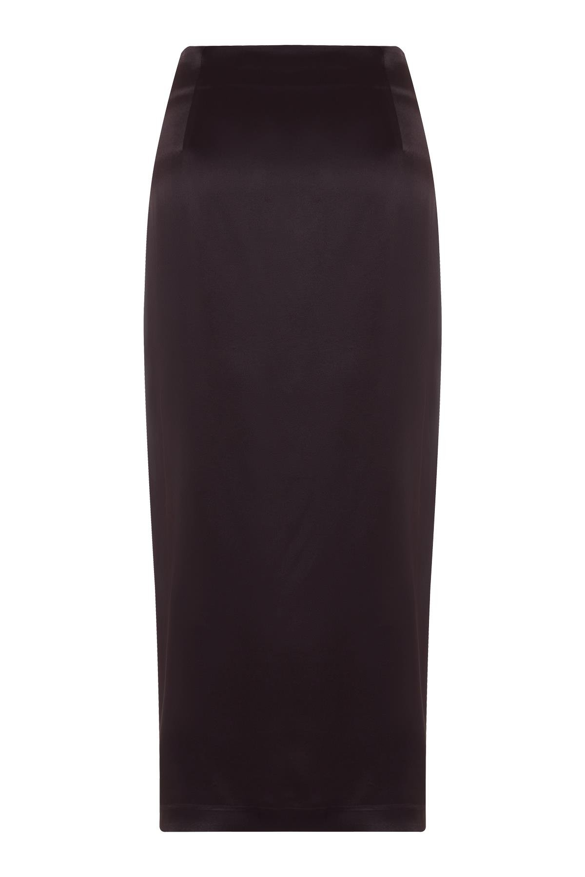 Çikolata Bağlama Detaylı Midi Boy Etek Kadın Etek modelleri