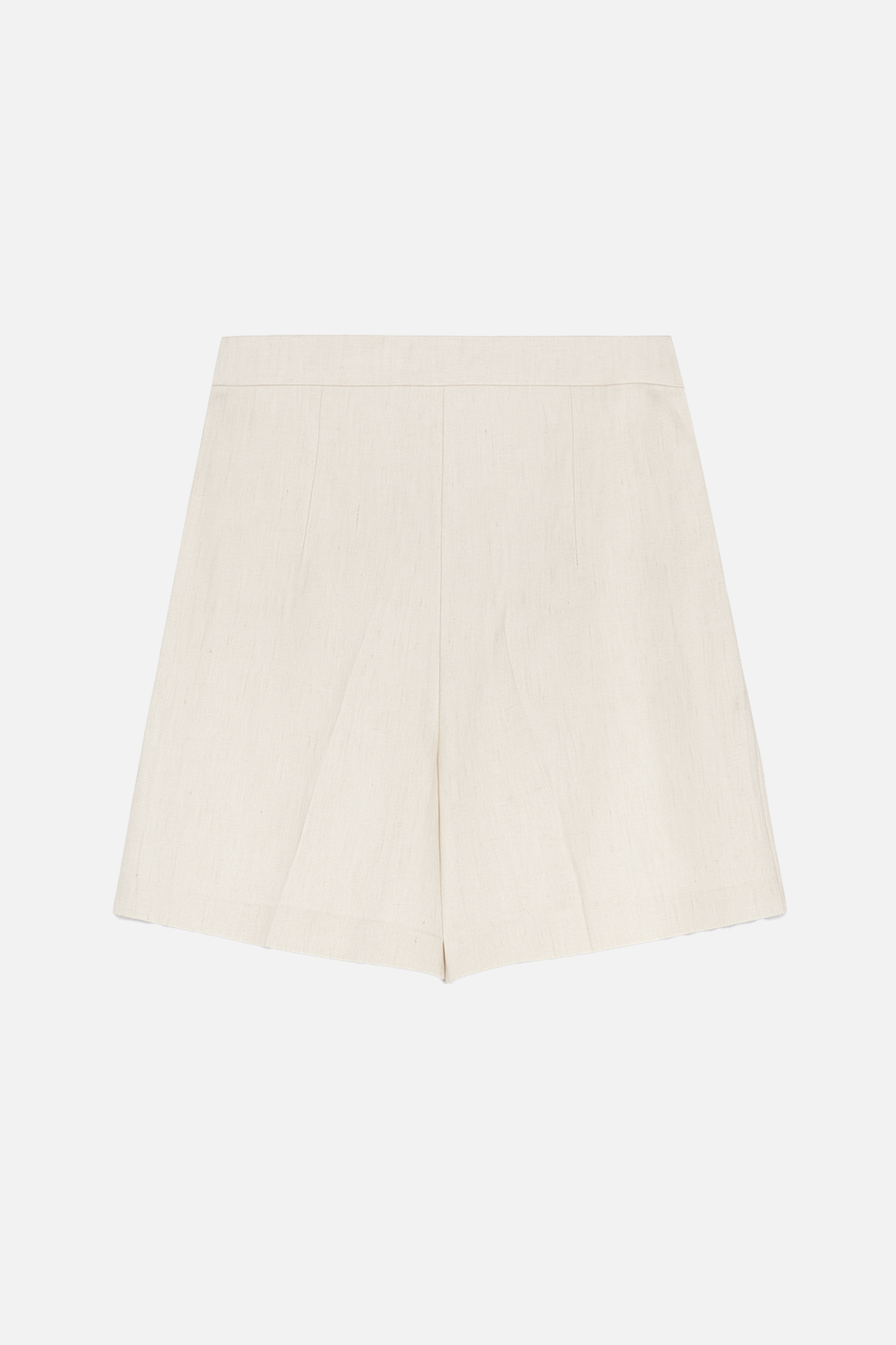 Ekru %100 Keten Pile Detaylı Rahat Kesim Şort Kadın Kategorisiz modelleri