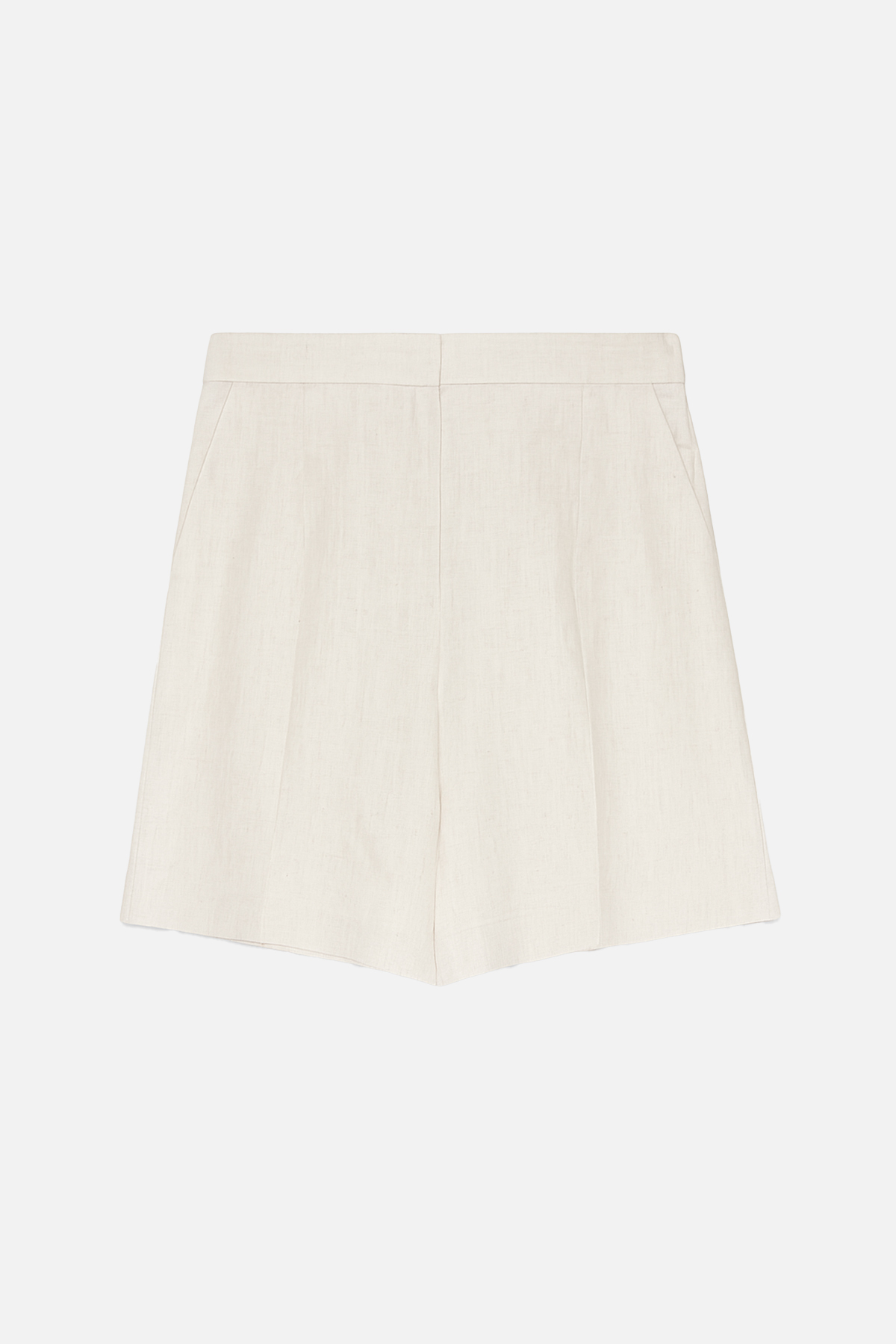 Ekru %100 Keten Pile Detaylı Rahat Kesim Şort Kadın Kategorisiz modelleri