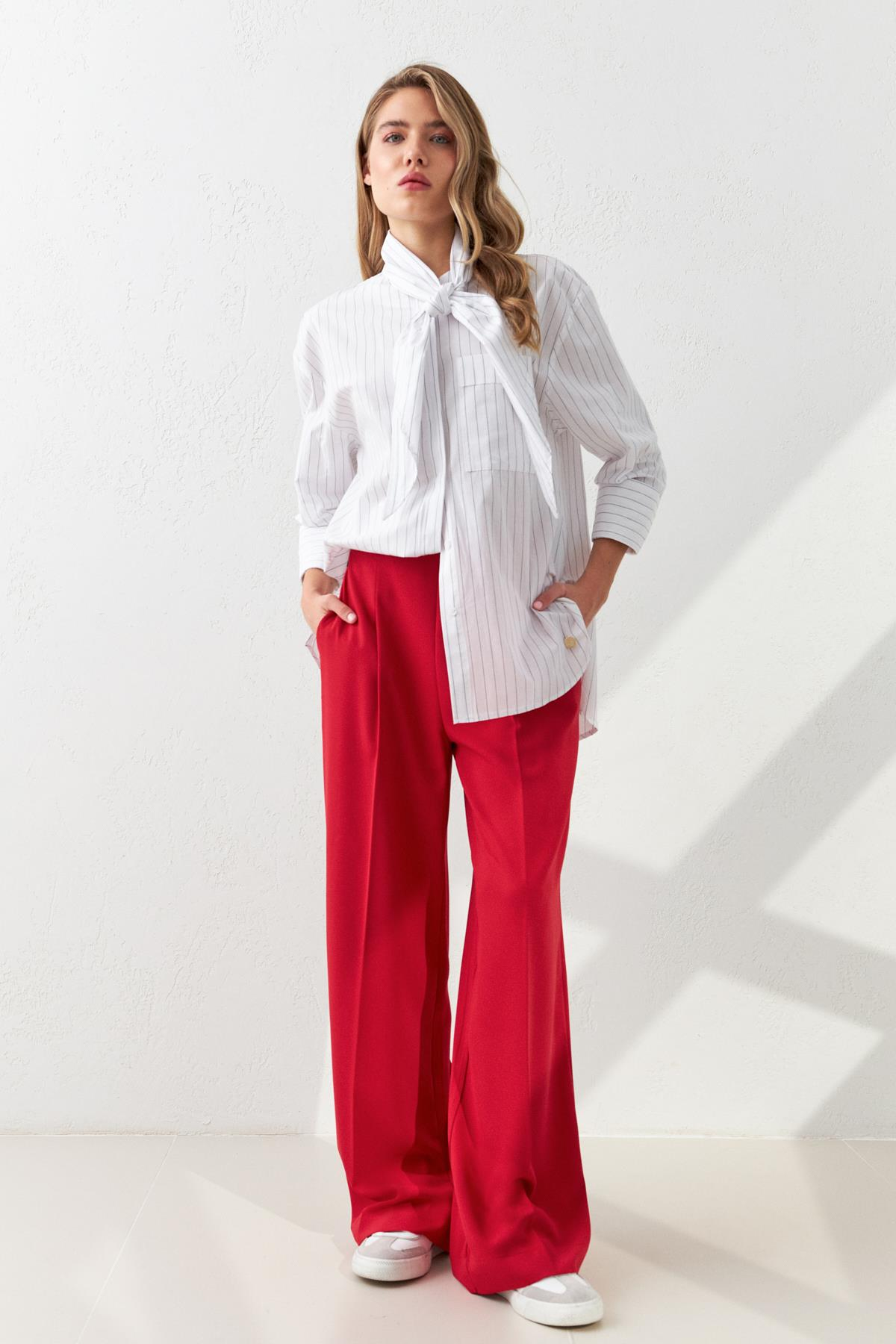 Ekru 1YB4CGM0527 GÖMLEK Kadın Gömlek modelleri