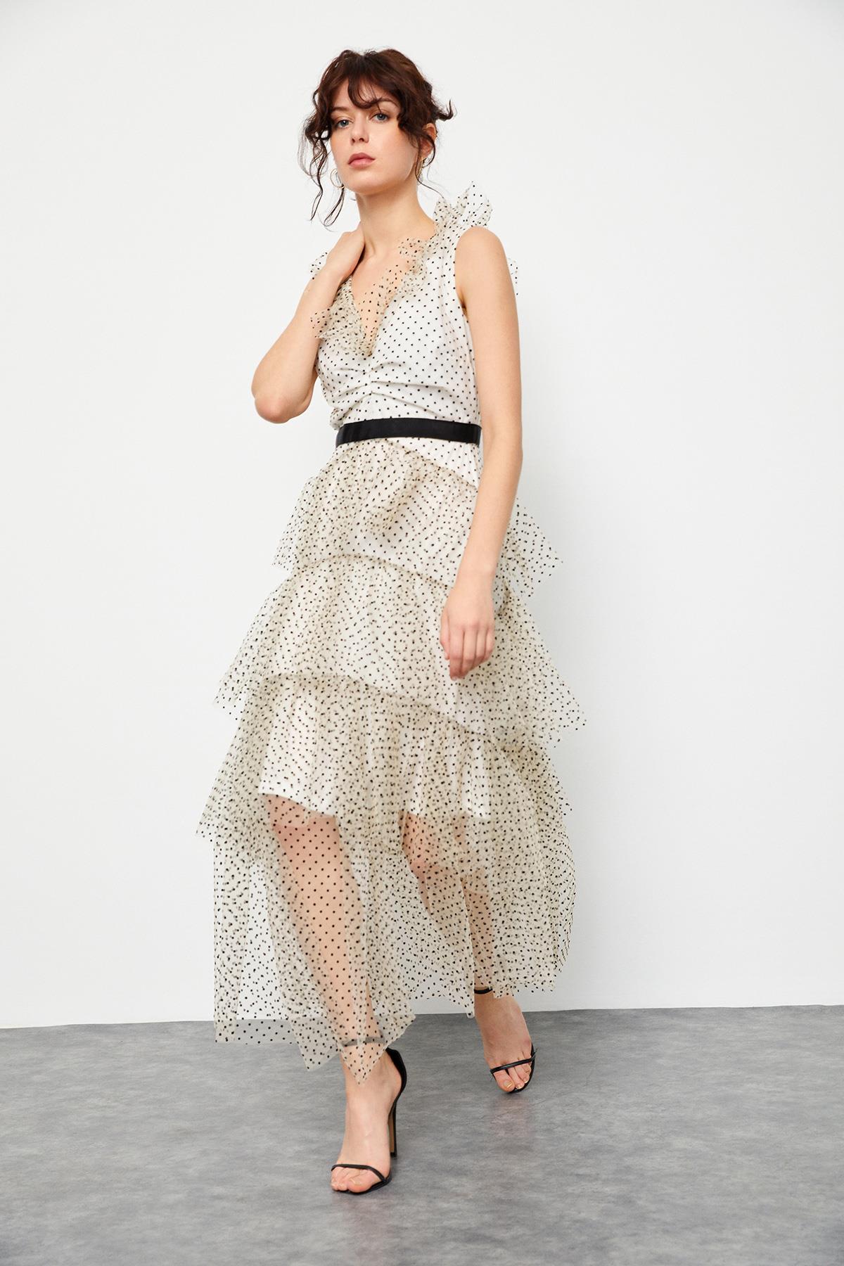 Ekru 1YM2EEL0741 ELBİSE Kadın Günlük Elbise modelleri