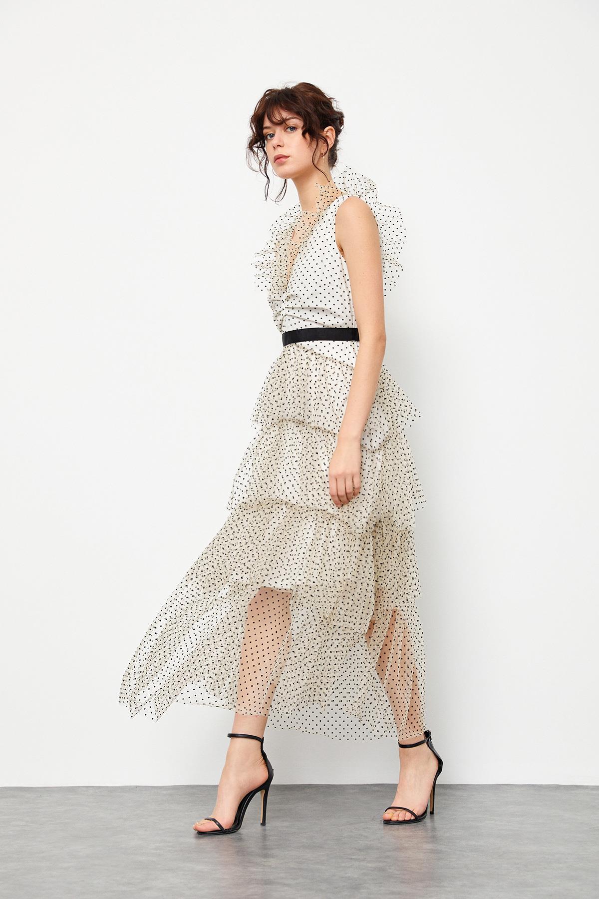 Ekru 1YM2EEL0741 ELBİSE Kadın Günlük Elbise modelleri