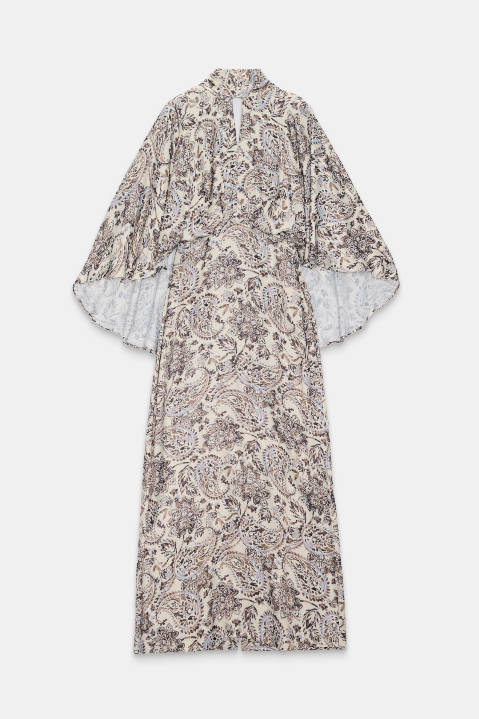 Ekru Balıkçı Yaka Boyun Ve Kol Detaylı Uzun Boy Elbise Kadın Günlük Elbise modelleri