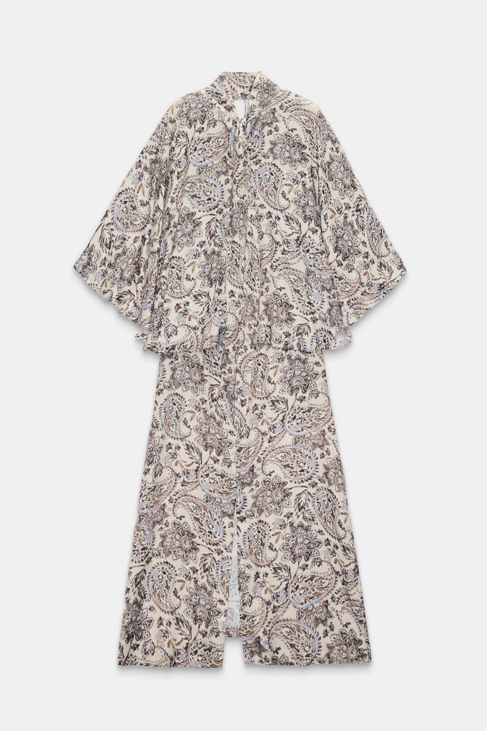 Ekru Balıkçı Yaka Boyun Ve Kol Detaylı Uzun Boy Elbise Kadın Günlük Elbise modelleri