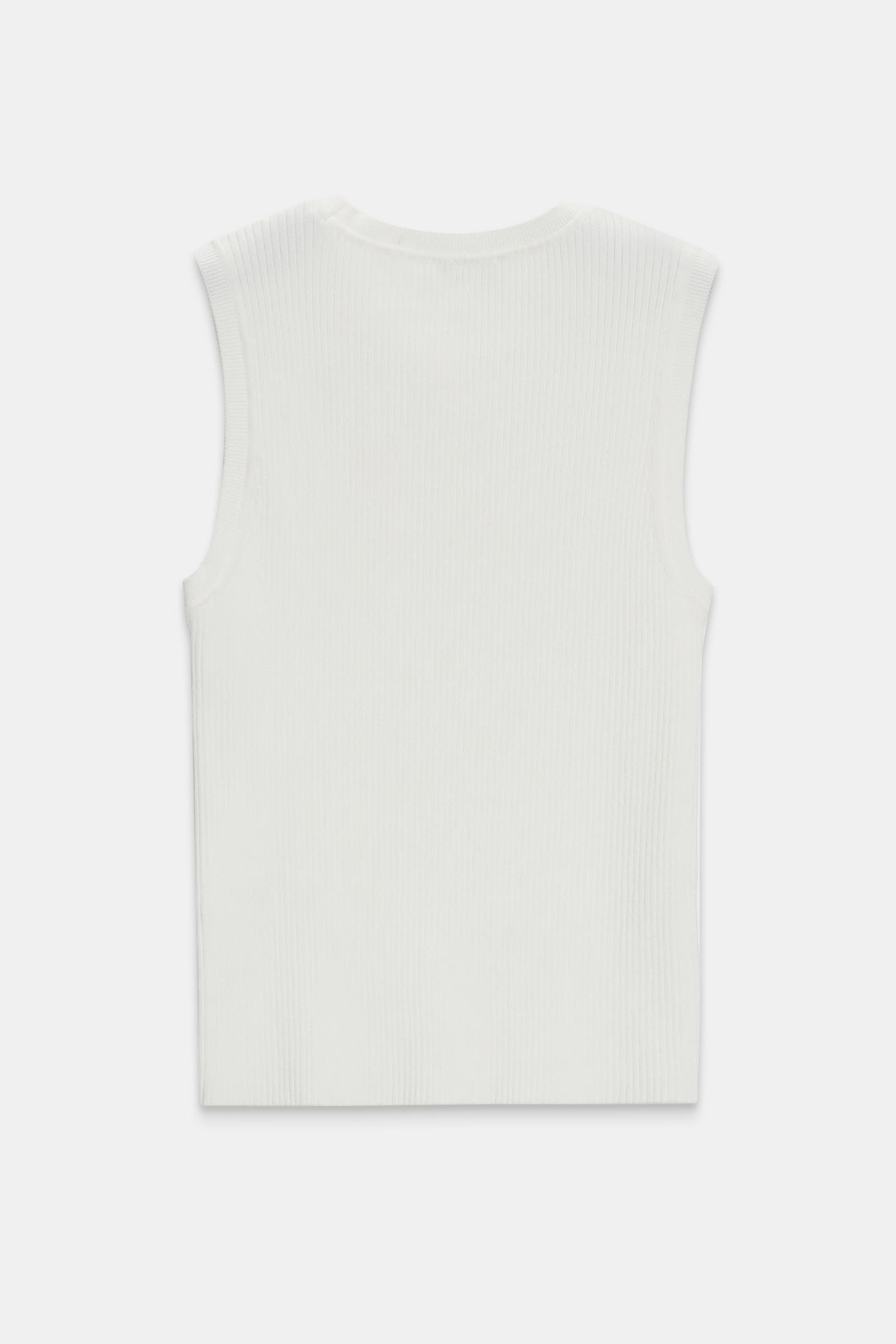 Ekru Bisiklet Yaka Kolsuz Triko Kadın Triko modelleri