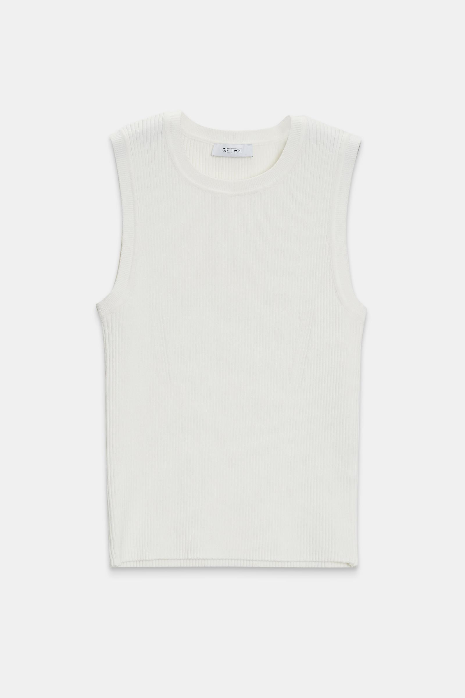 Ekru Bisiklet Yaka Kolsuz Triko Kadın Triko modelleri