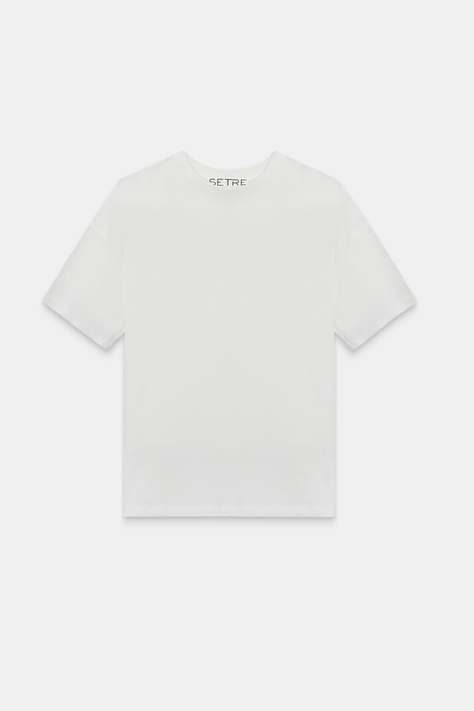 Ekru Bisiklet Yaka Oversize Düz T-Shirt Kadın T-Shirt modelleri
