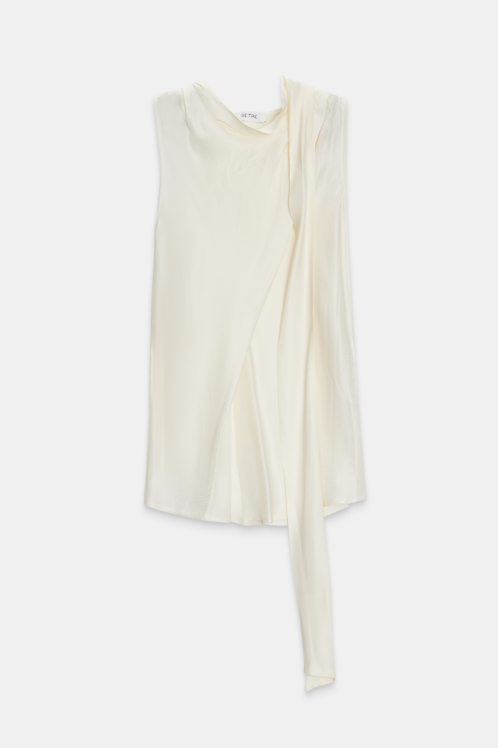 Ekru Kolsuz Asimetrik , Balıkçı Yaka Şal Detaylı Triko Kadın Triko modelleri