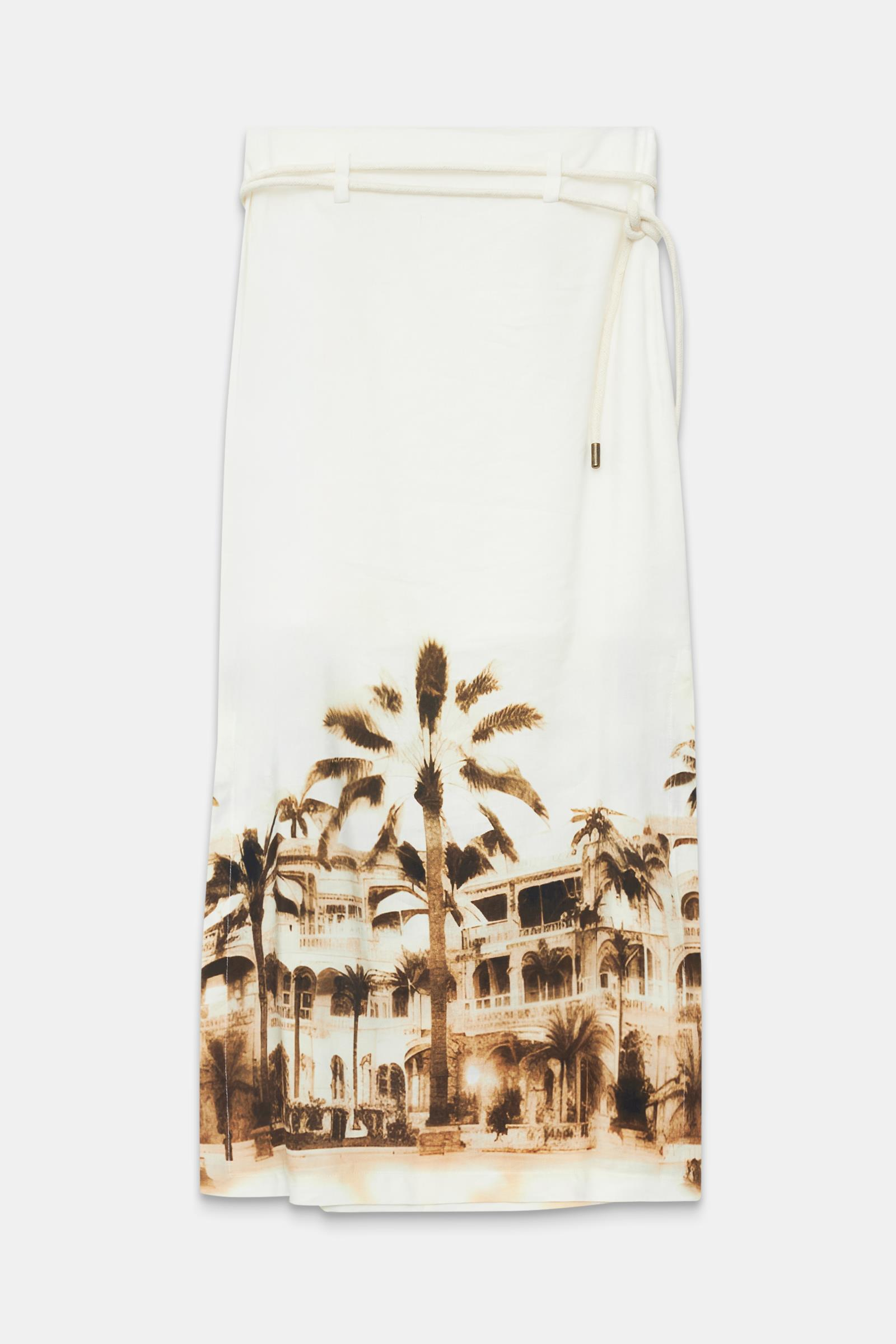 Ekru Tam Kalıp Desenli Midi Boy Etek Kadın Etek modelleri