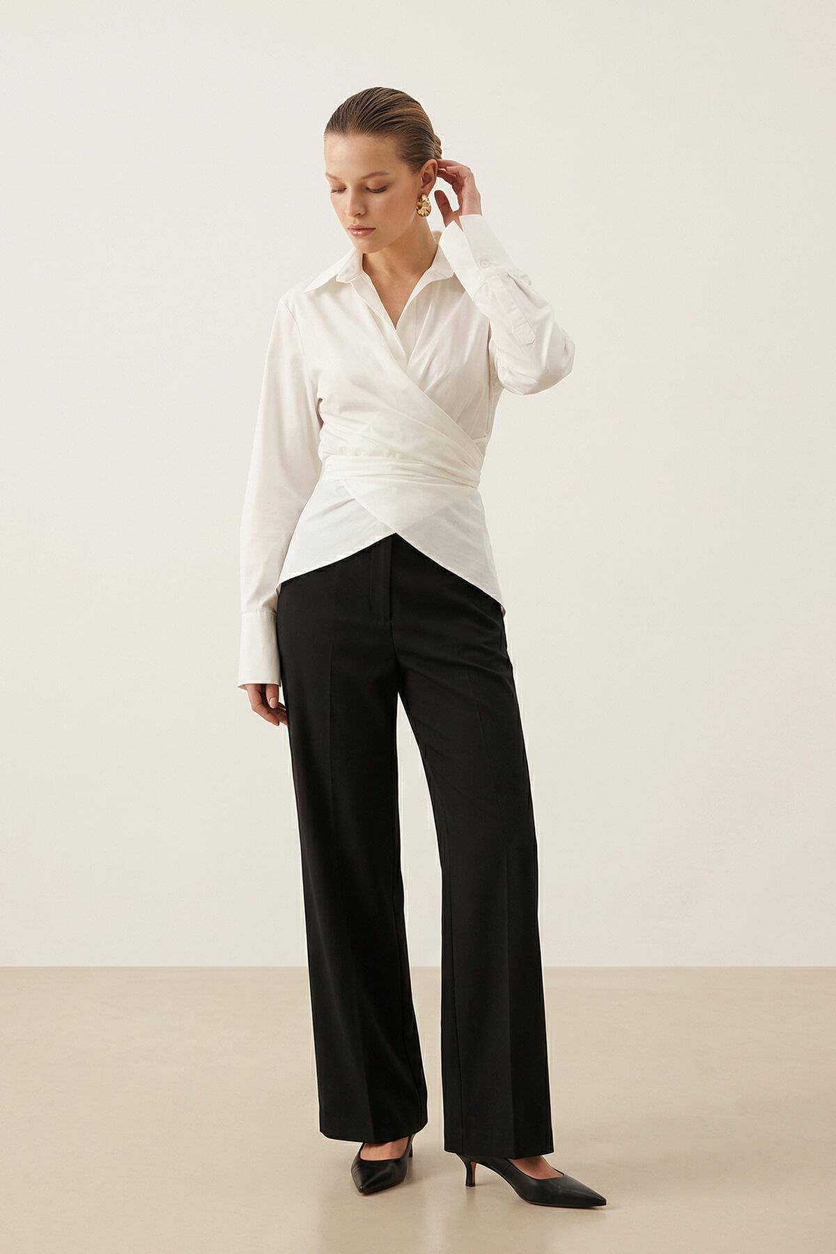 Ekru Uzun Kollu Gömlek Kadın GÖMLEK modelleri