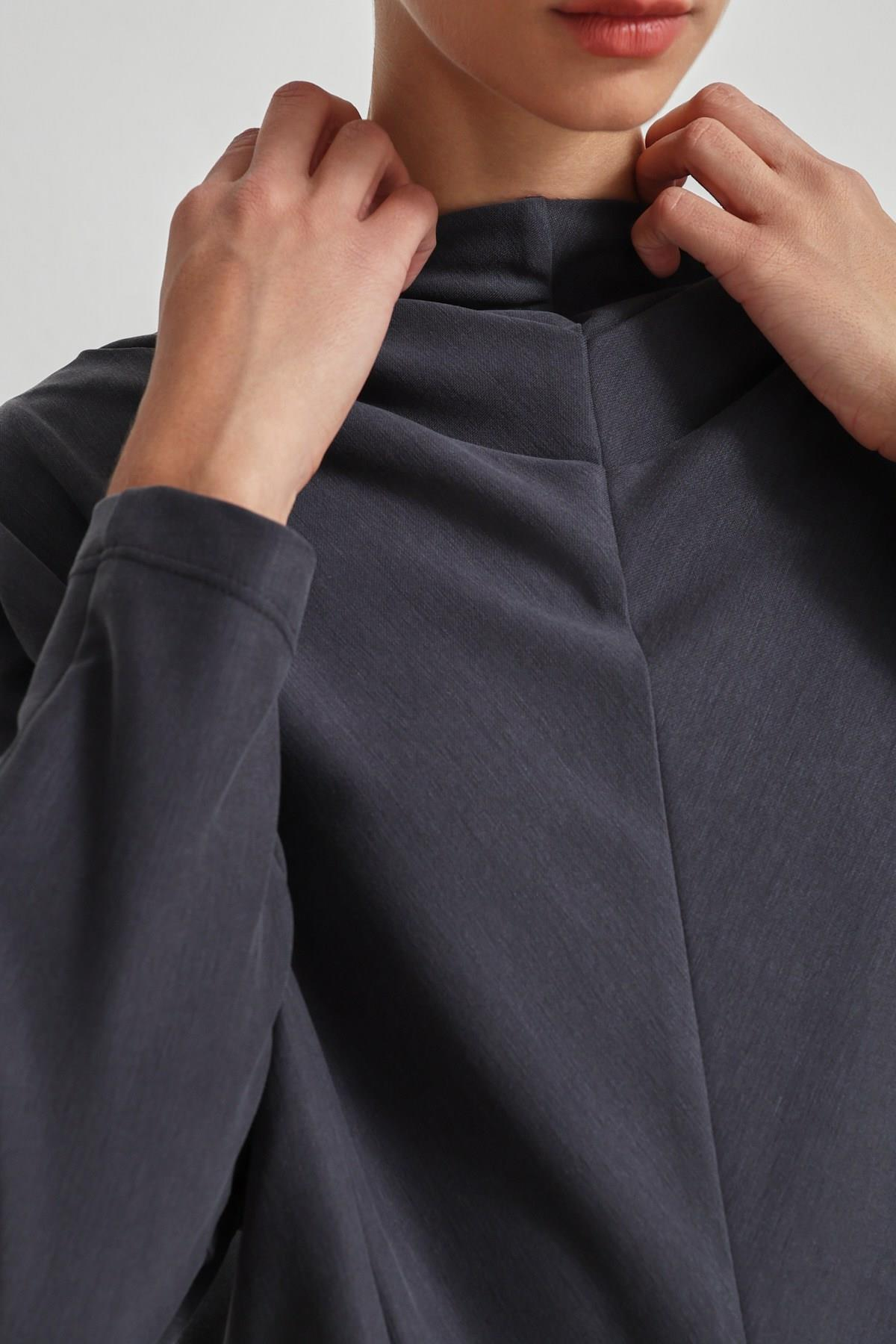 Füme Büzgü Detaylı Uzun Kollu Bluz  Kadın Bluz modelleri