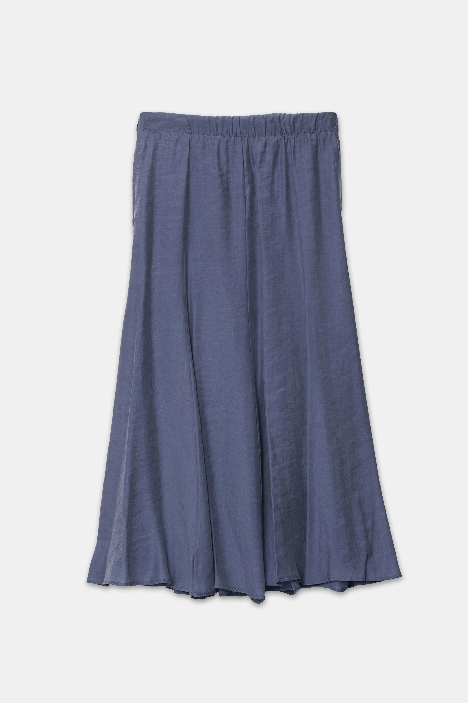 İndigo Belden Lastik Detaylı Midi Boy Etek Kadın Etek modelleri