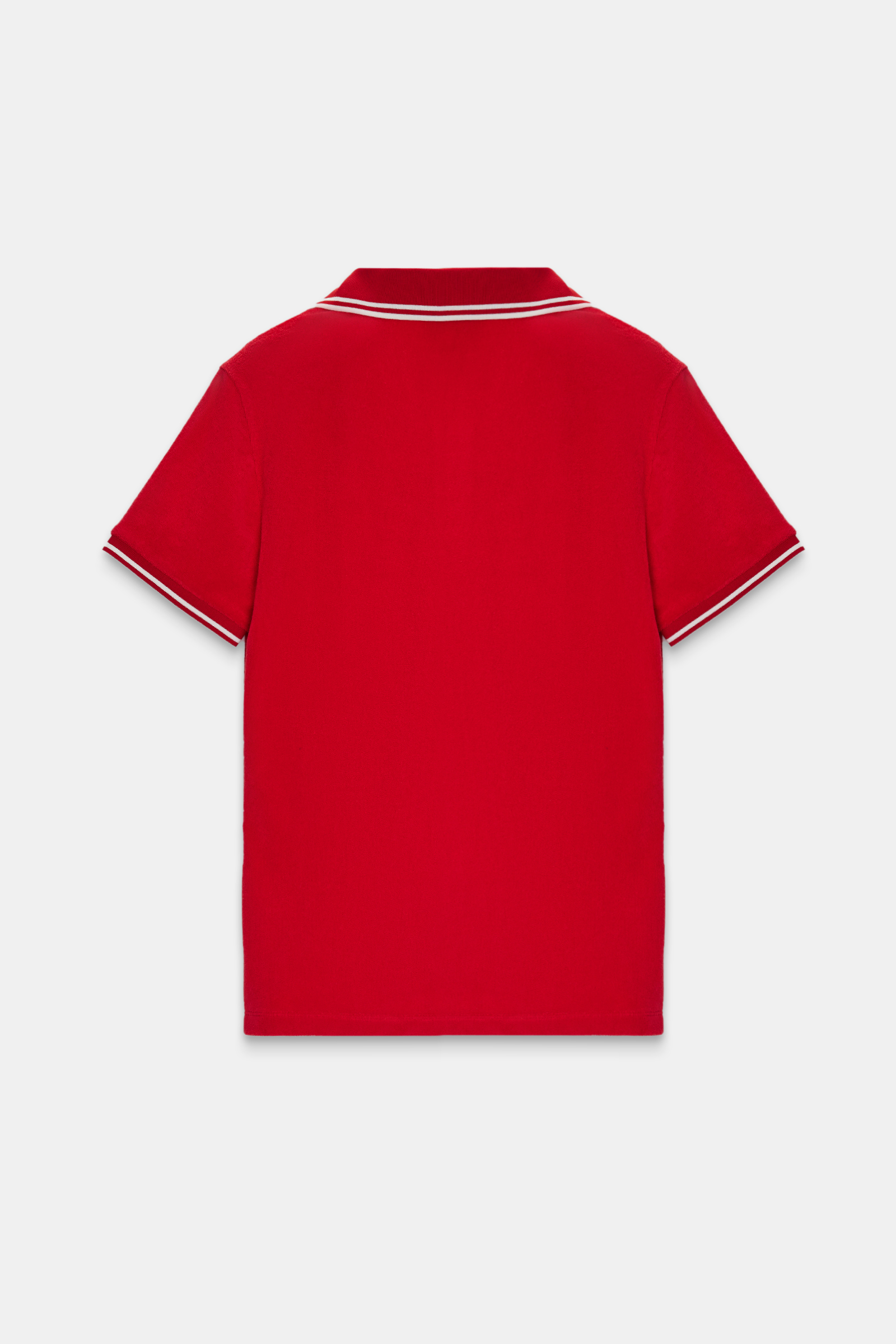 Kırmızı Yaka Ve Çizgi Detaylı Havlu Kumaş T-Shirt Kadın T-Shirt modelleri