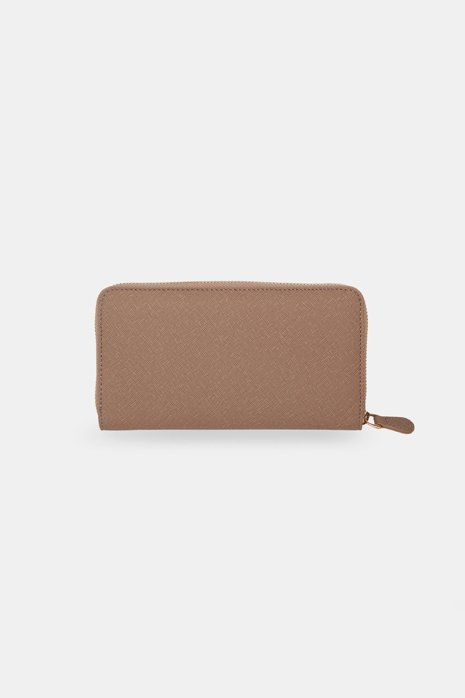 Koyu Bej Desenli Fermuarlı Portföy Çanta Kadın Çanta modelleri