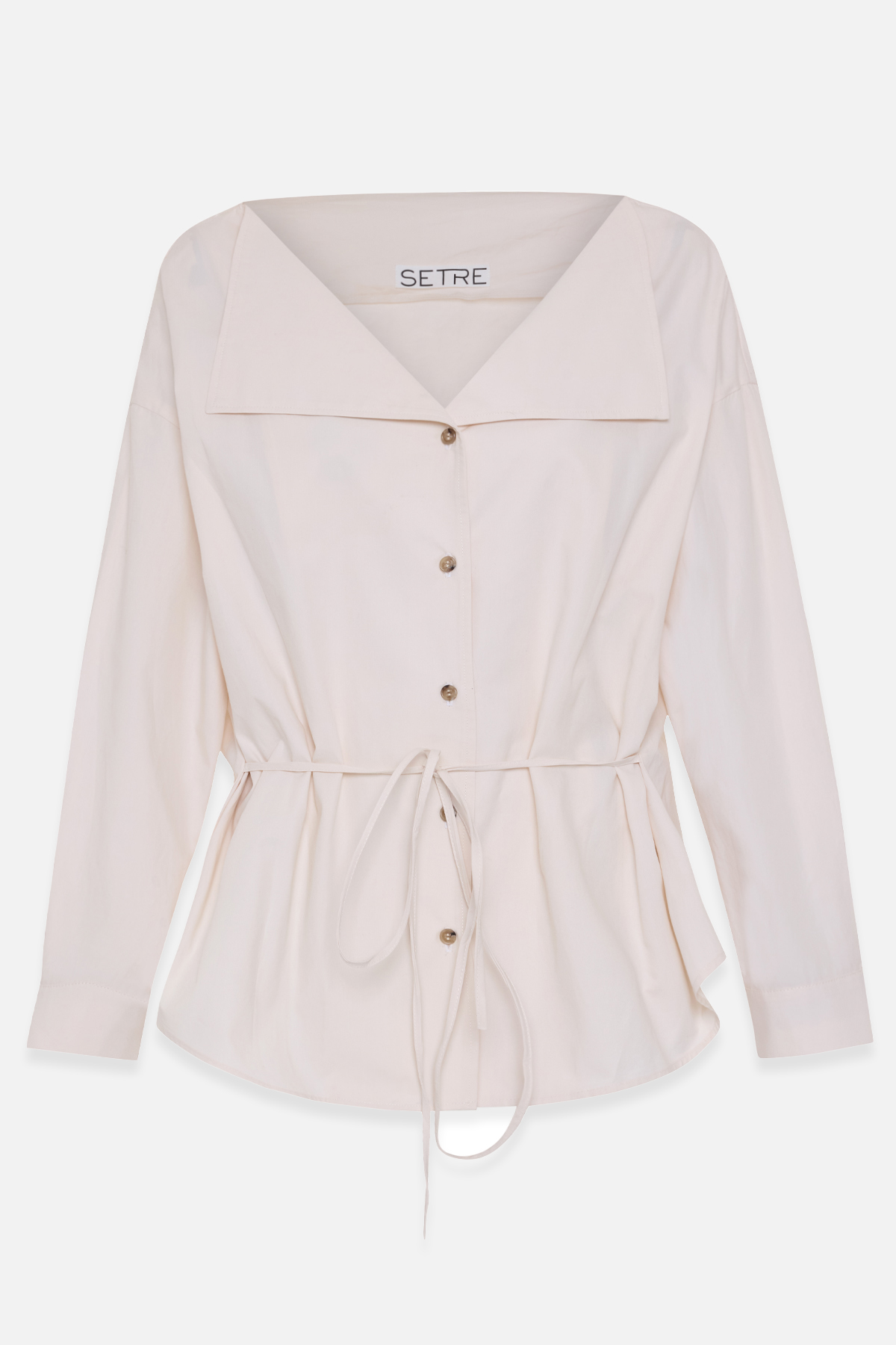 Krem %100 Pamuklu Yaka Detaylı Gömlek Kadın Gömlek modelleri