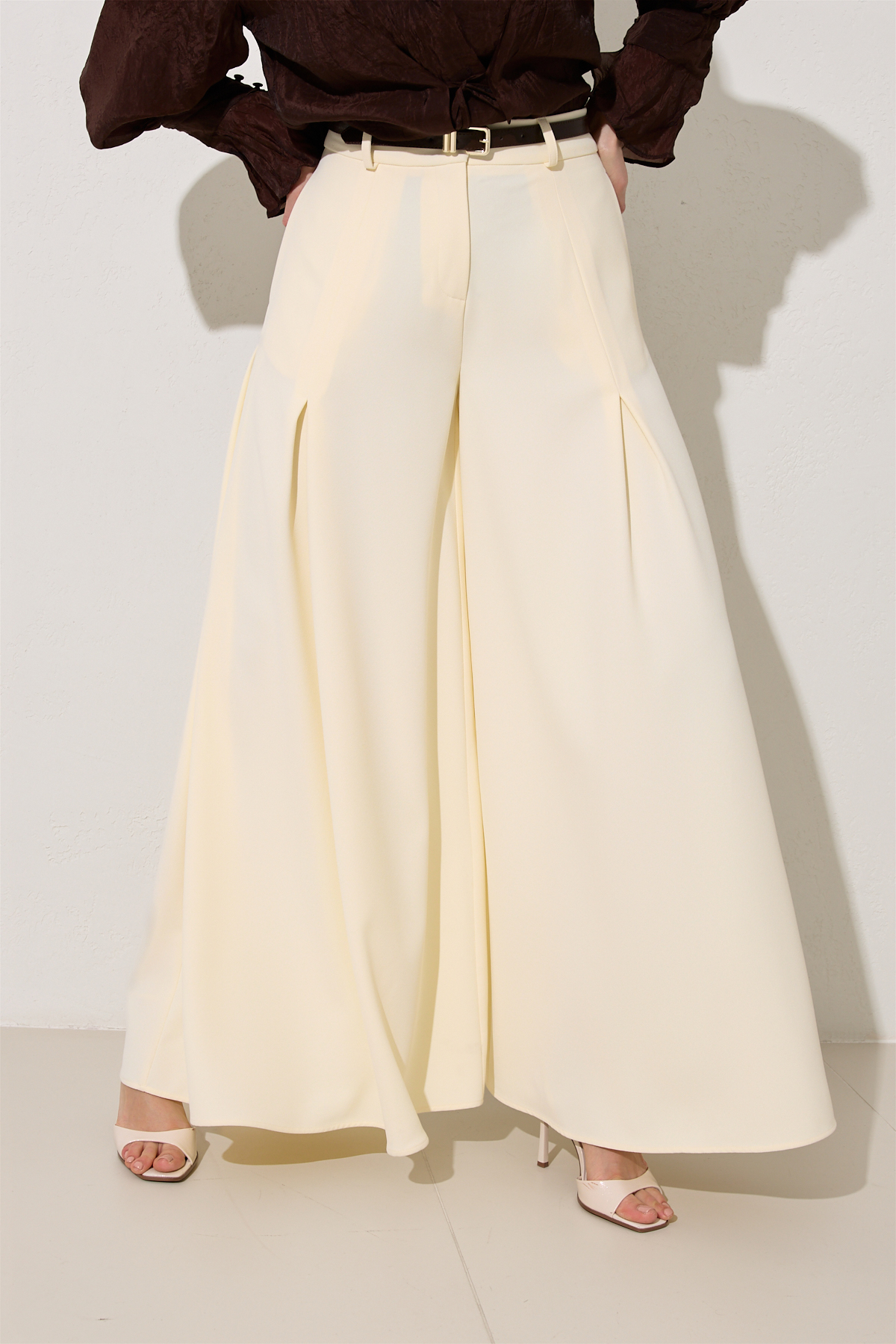 Krem 1YA1WSPN1410 PANTOLON Kadın Pantolon modelleri