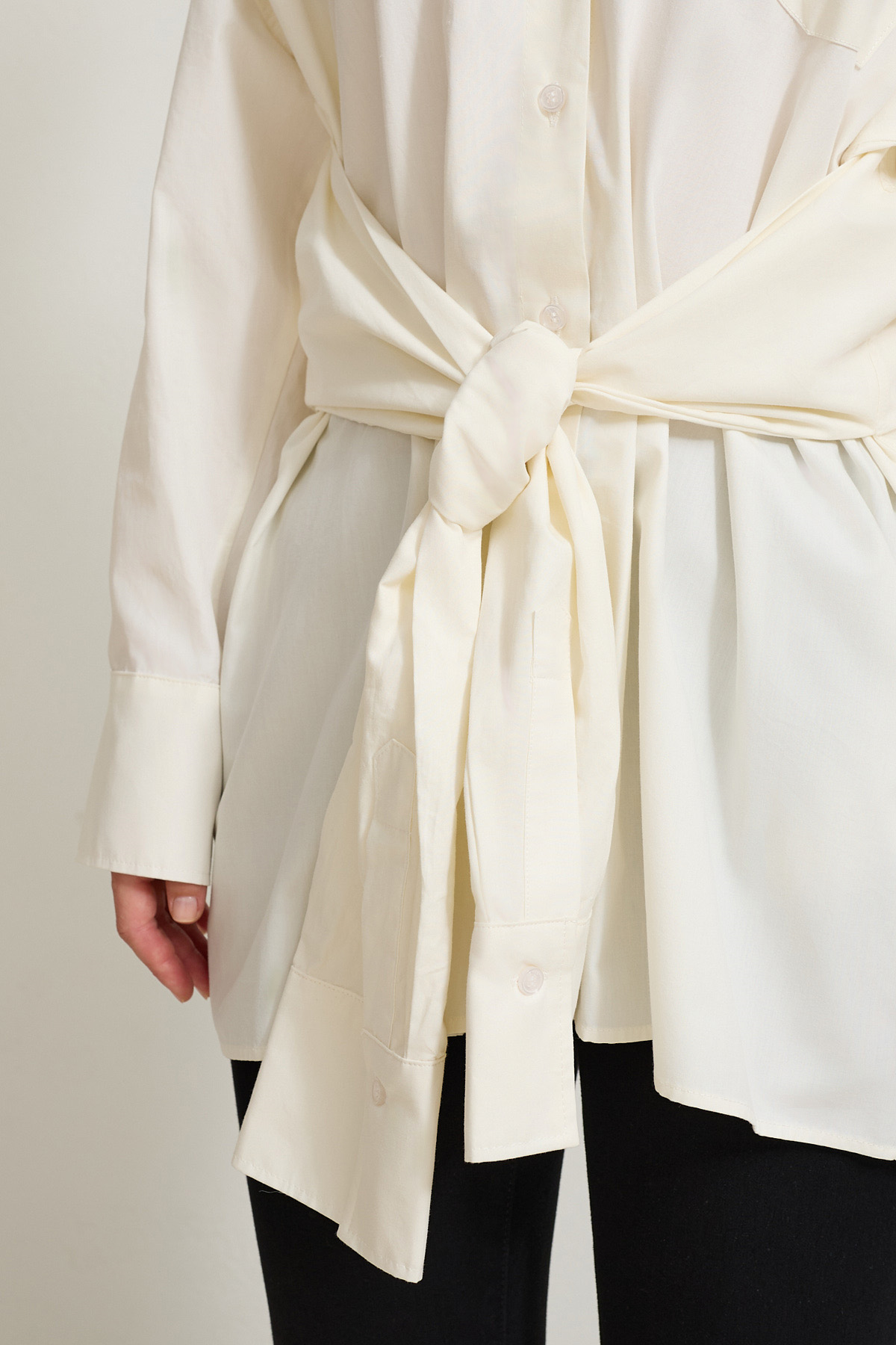 Krem 1YA2WSGM0687 GÖMLEK Kadın Gömlek modelleri