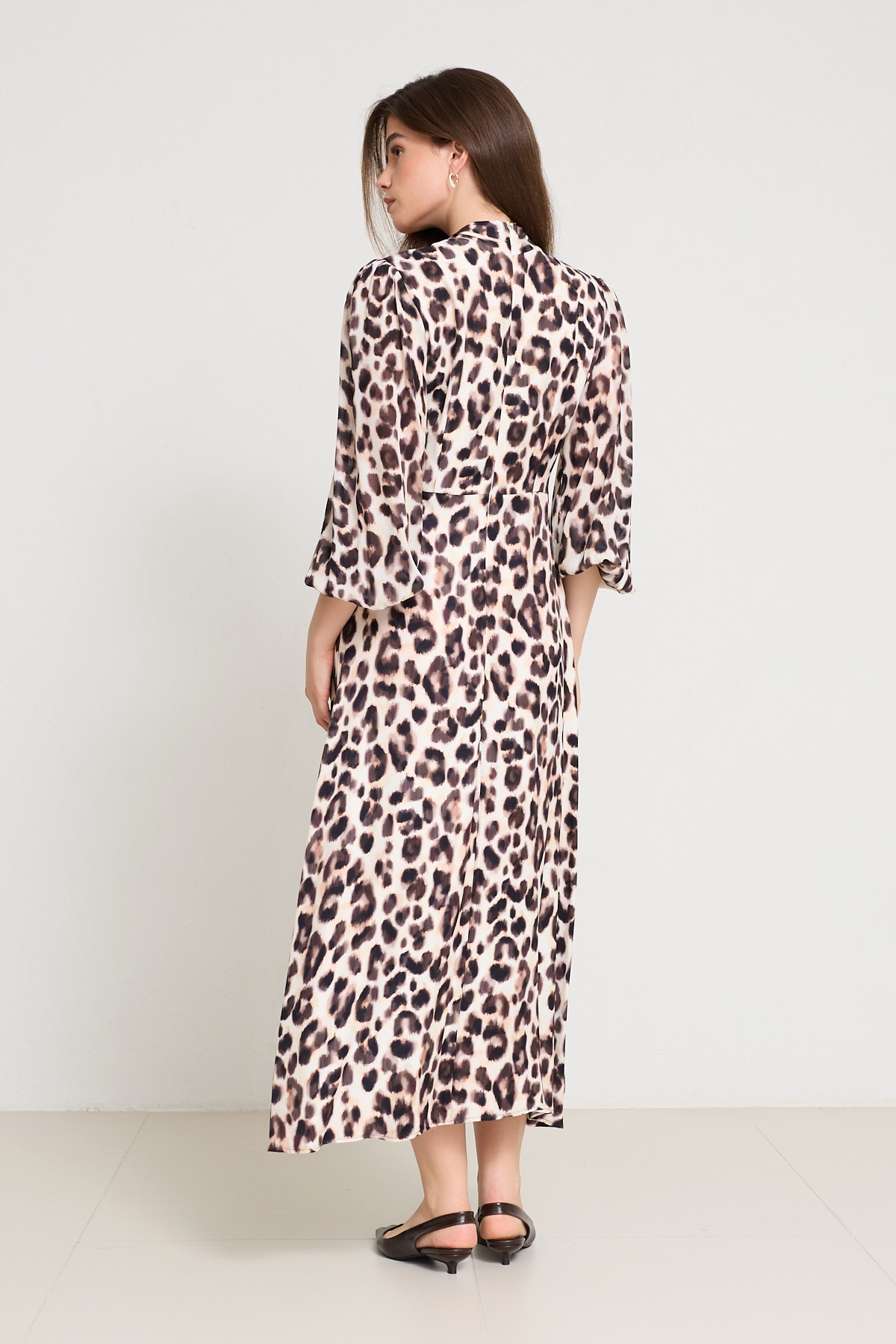 Krem - Acı Kahve 1YA1WSEL3353 ELBİSE Kadın Günlük Elbise modelleri