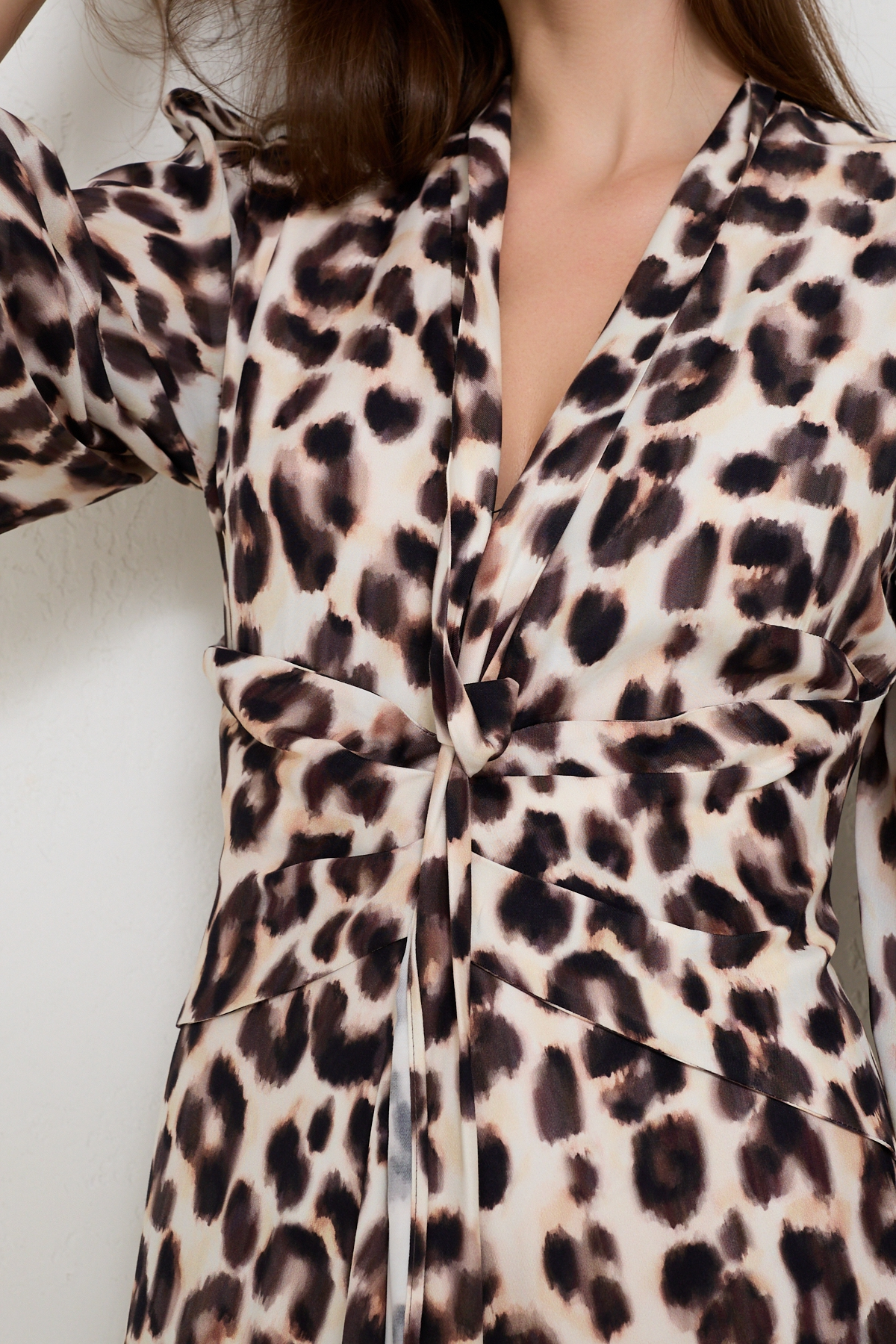 Krem - Acı Kahve 1YA1WSEL3353 ELBİSE Kadın Günlük Elbise modelleri