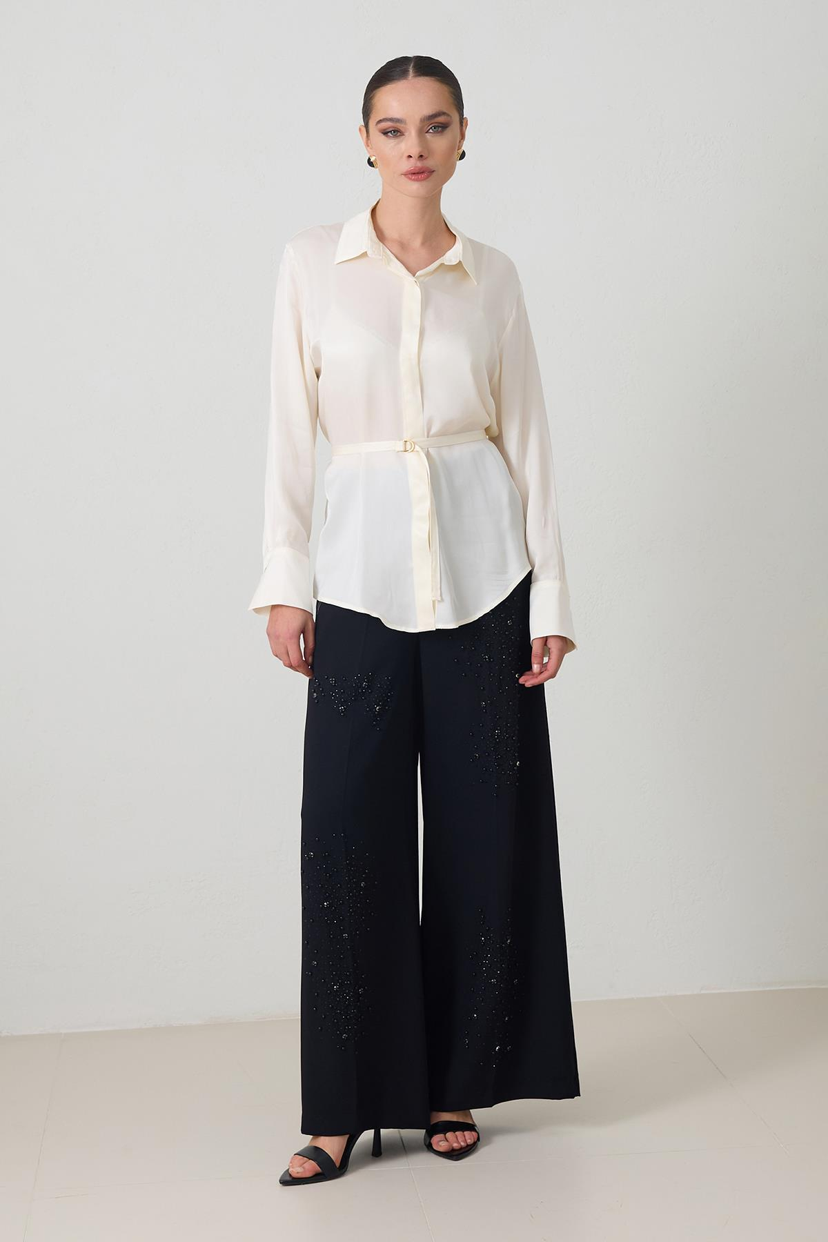 Krem 1YB3WCGM0653 GÖMLEK Kadın Shirt modelleri