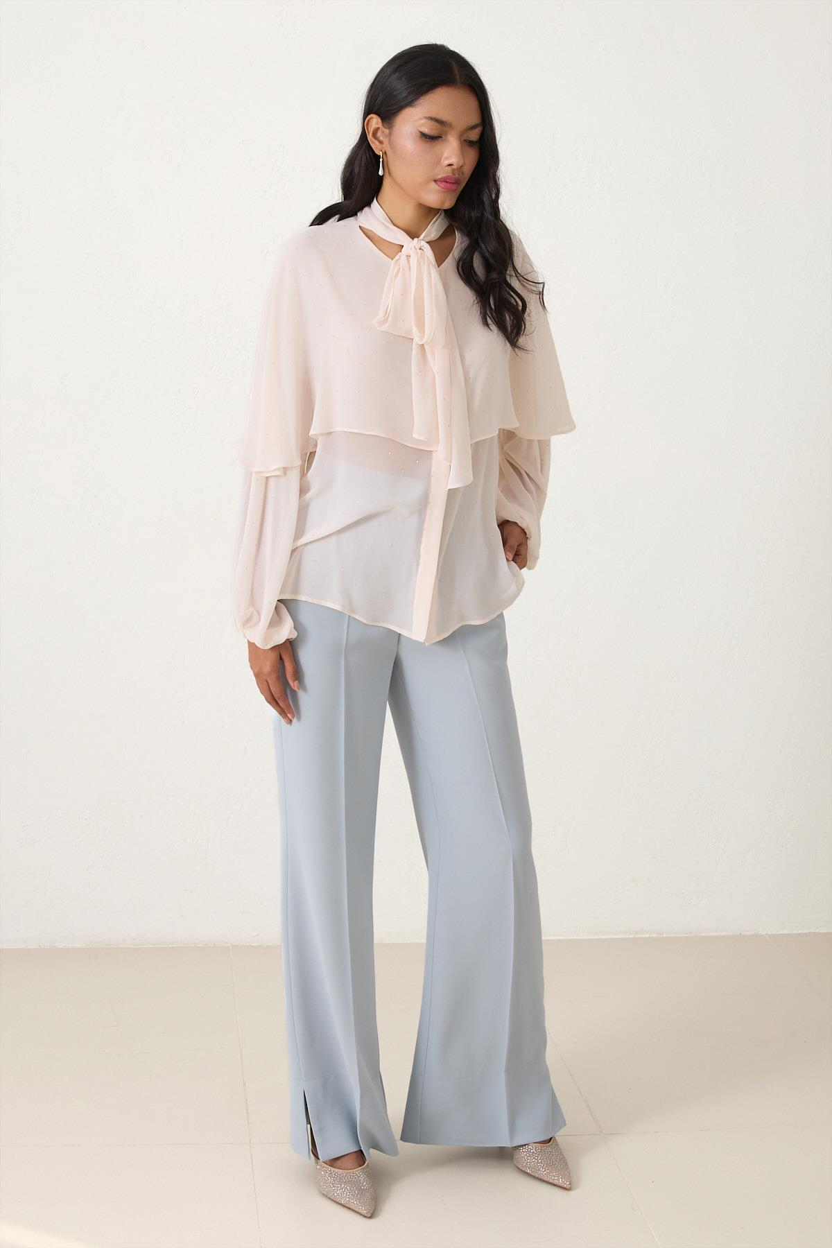 Krem 1YB3WSBL1276 BLUZ Kadın Blouse modelleri