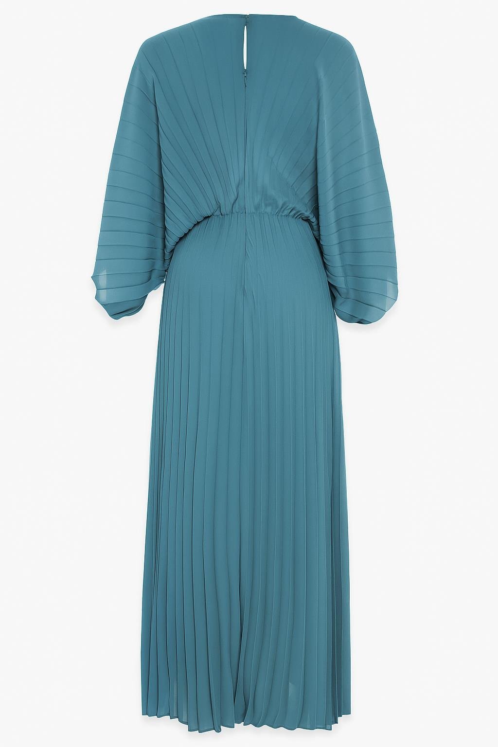 Kuvars Piliseli Yaka Detaylı Belden Oturtmalı Elbise Kadın Günlük Elbise modelleri