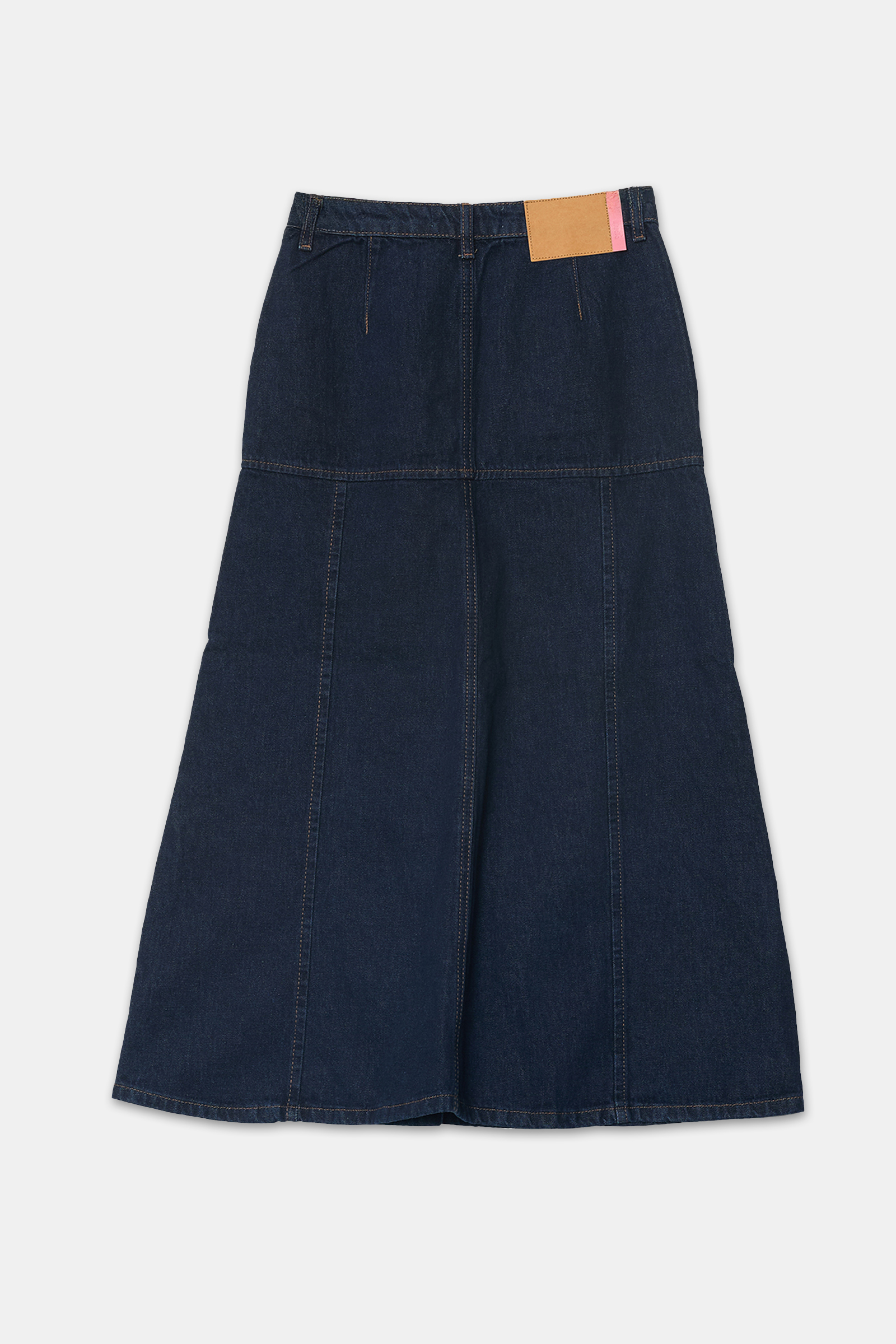 Lacivert %100 Pamuklu Dikiş Detaylı Midi Boy Kot Etek Kadın Etek modelleri