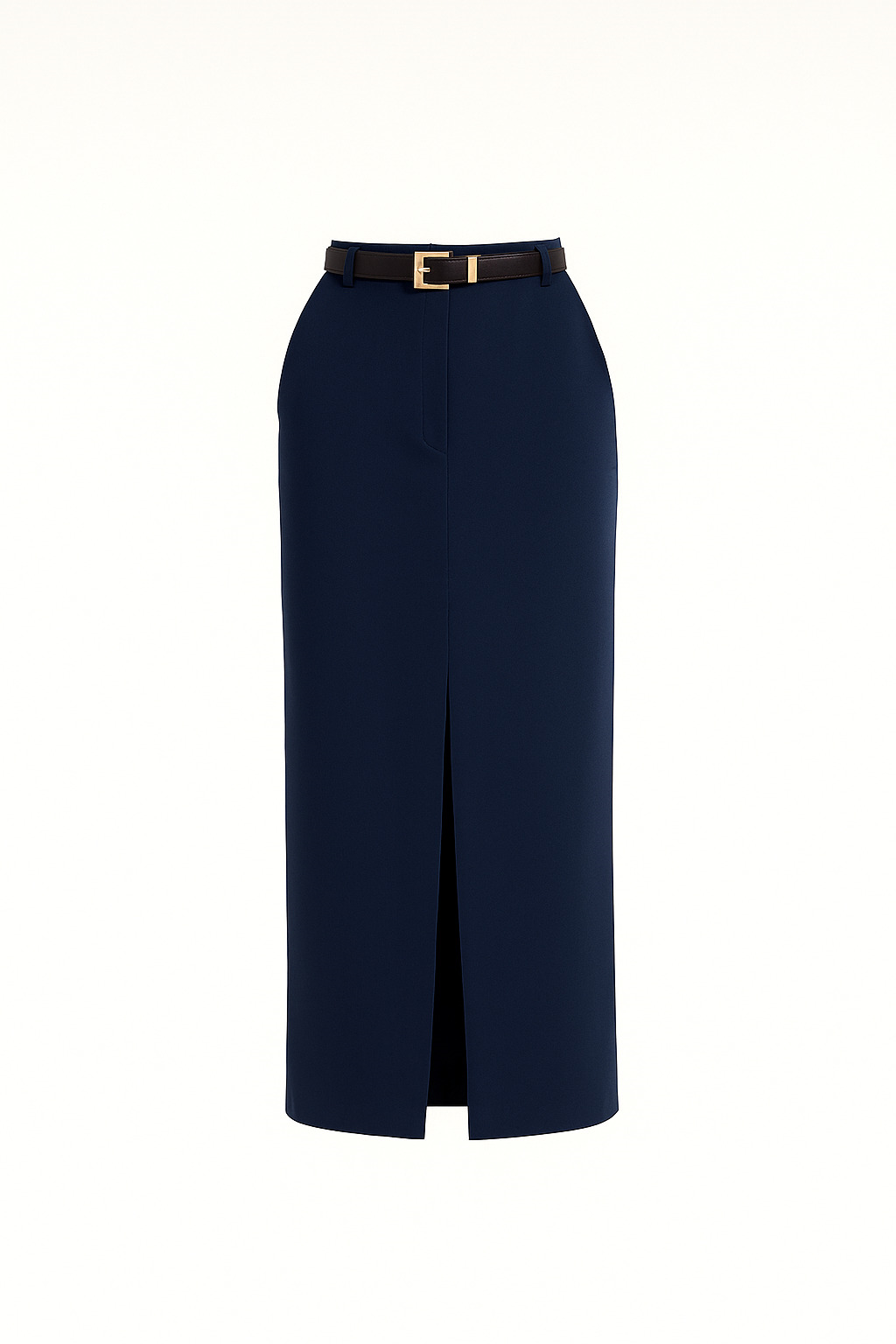 Lacivert Kemer Detaylı Midi Boy Kalem Etek Kadın Etek modelleri