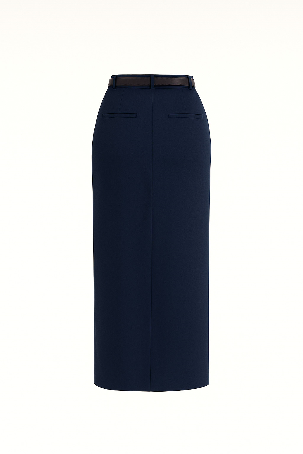 Lacivert Kemer Detaylı Midi Boy Kalem Etek Kadın Etek modelleri