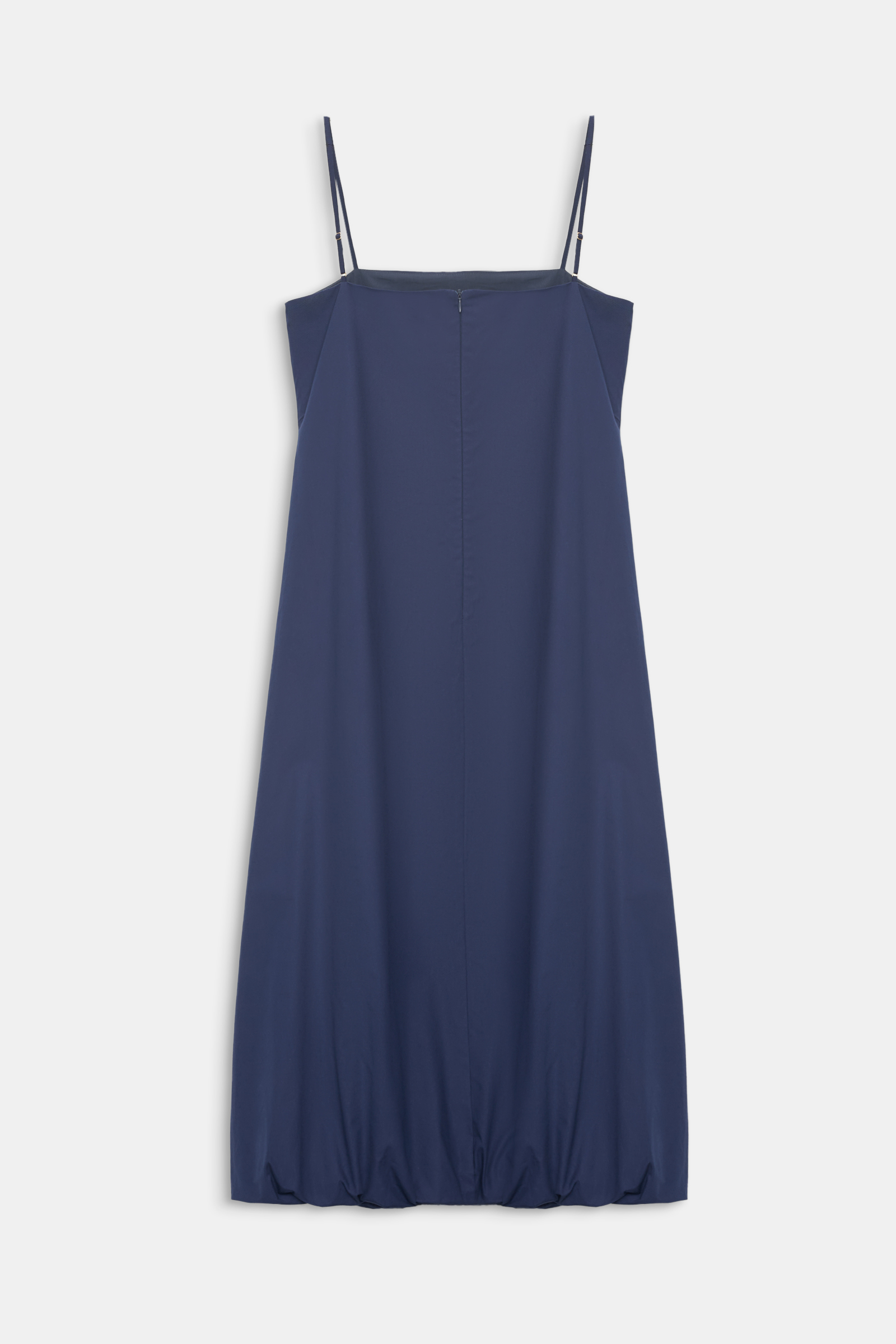 Lacivert Pamuklu İp Askılı Rahat Kesim Balon Elbise Kadın Günlük Elbise modelleri