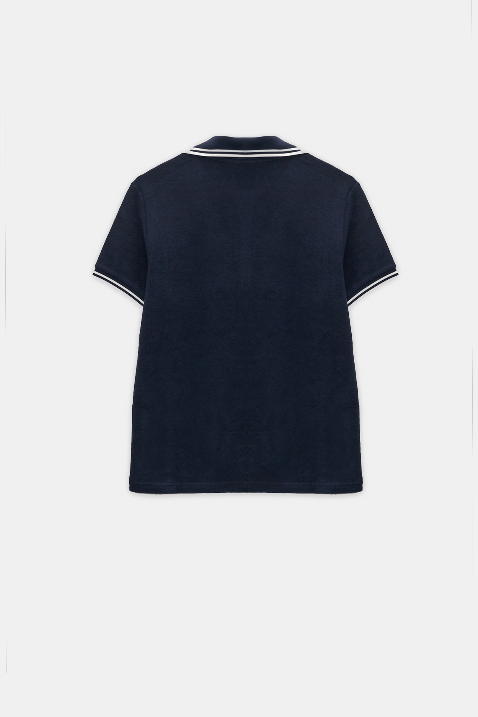 Lacivert Yaka Ve Çizgi Detaylı Havlu Kumaş T-Shirt Kadın T-Shirt modelleri