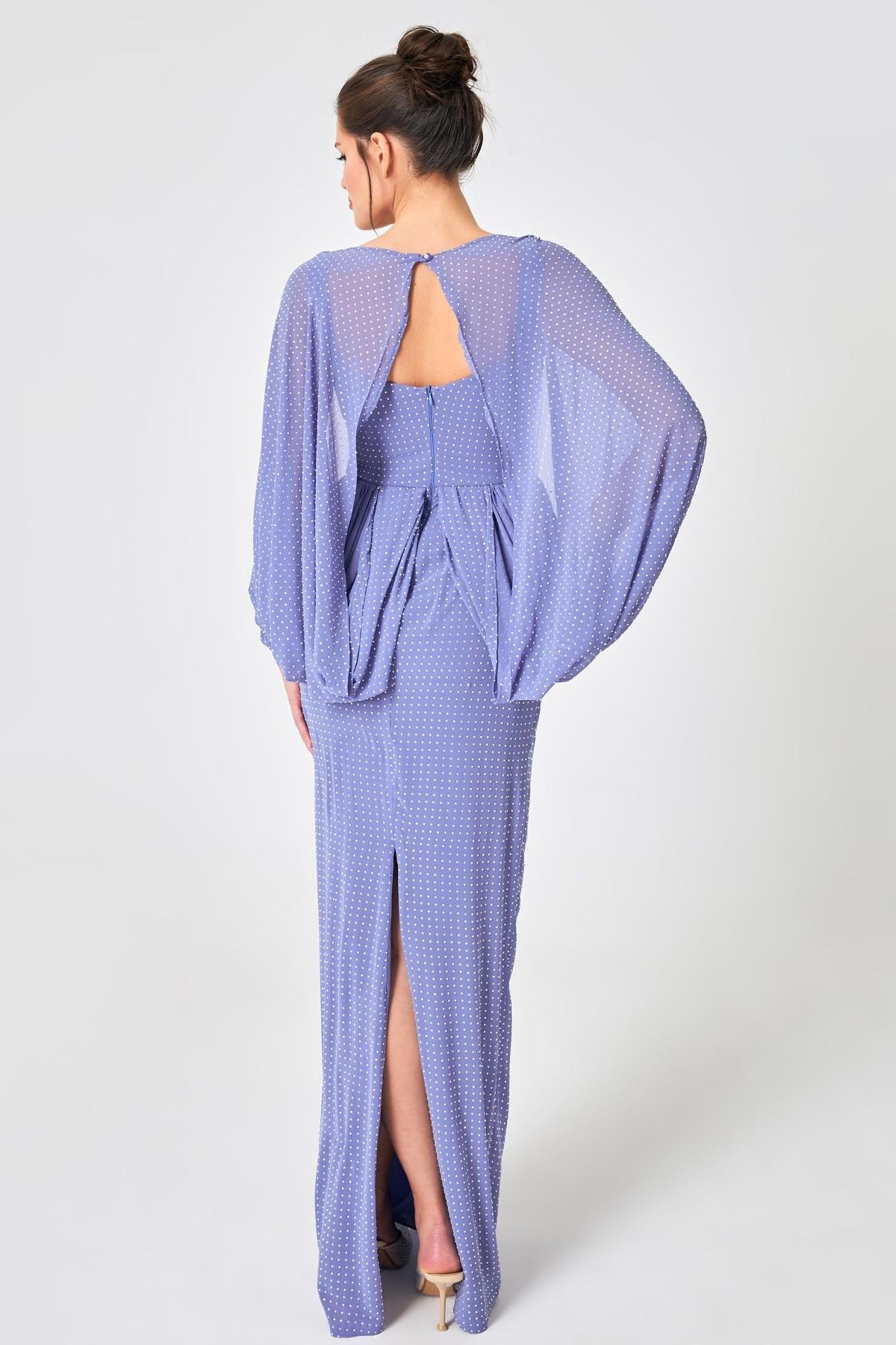 Lila Kol Detaylı Pileli Abiye Kadın Kategorisiz modelleri