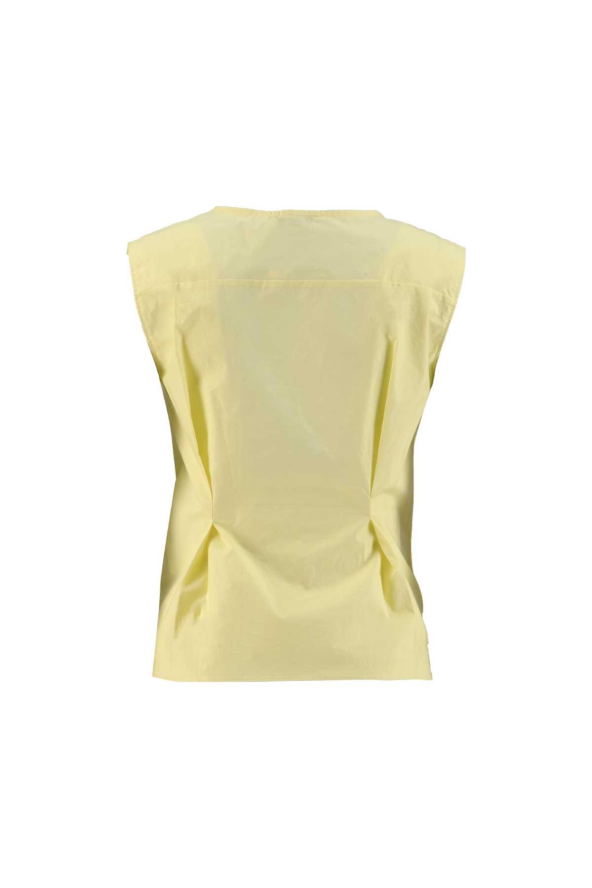 Lime Collar Balloon Half Sleeve Belted Cotton Blouse Kadın Blouse modelleri