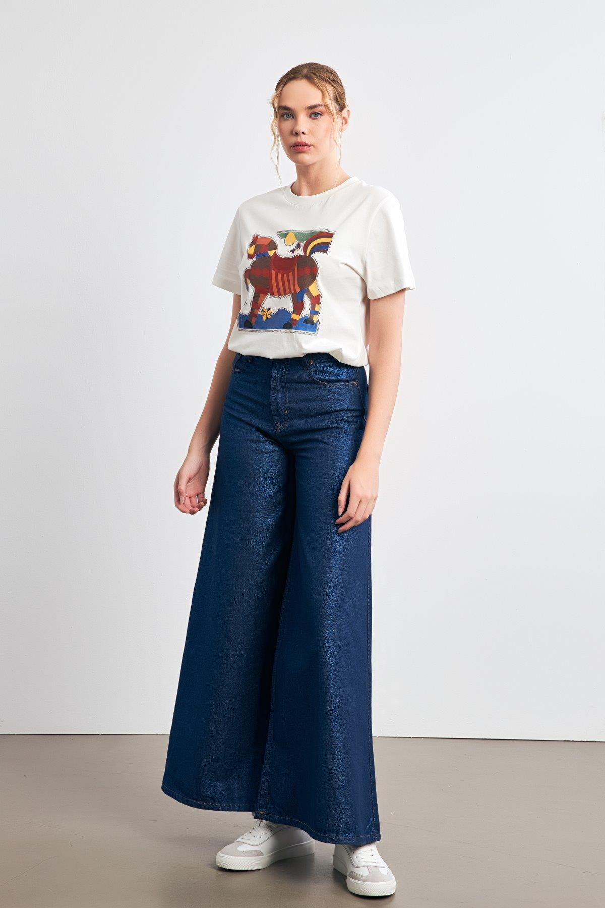 Mavi Geniş Paça Kot Pantolon Kadın Kategorisiz modelleri