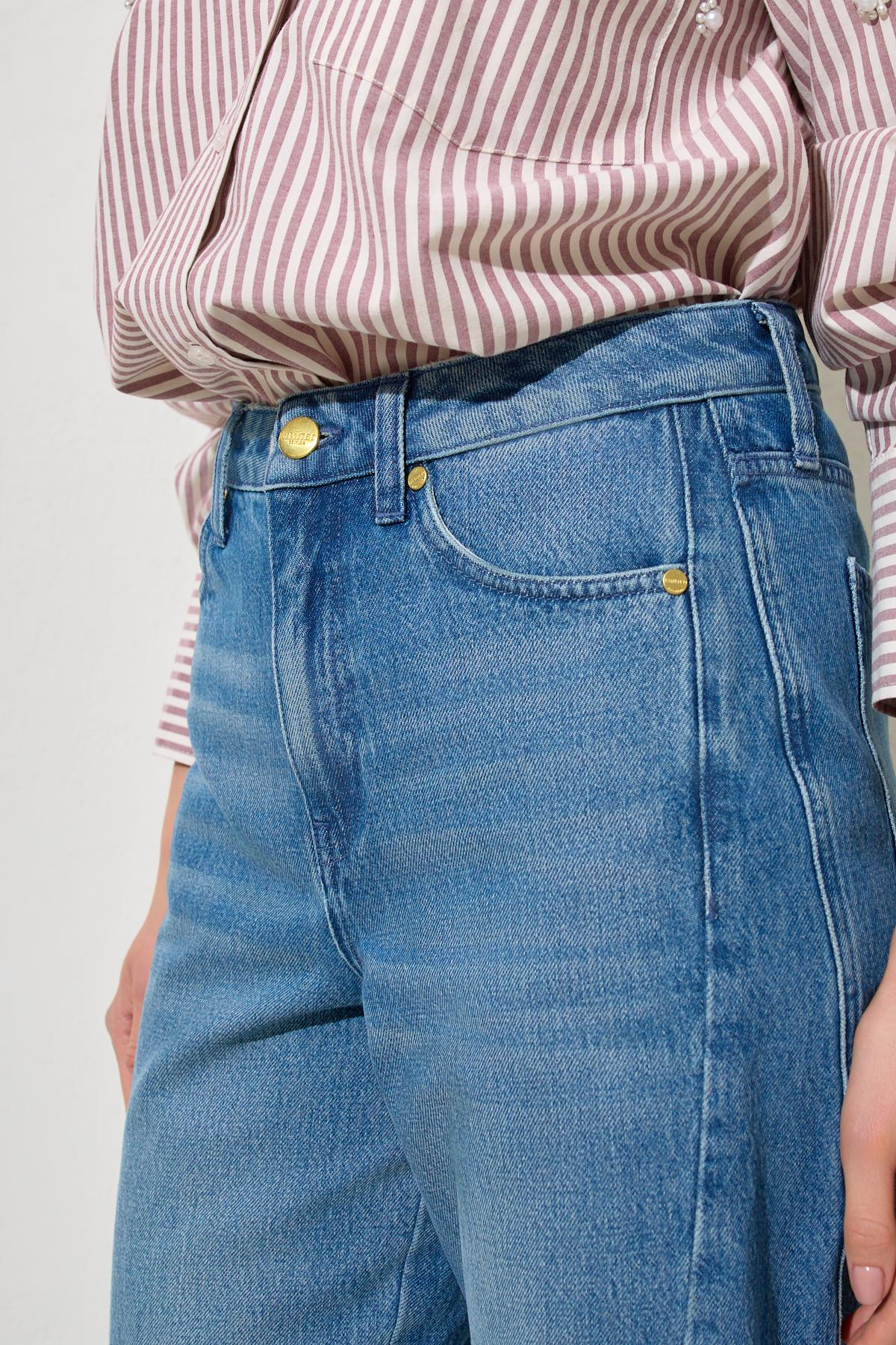 Mavi Rahat Kesim Cep Detaylı Pantolon Kadın Jean modelleri