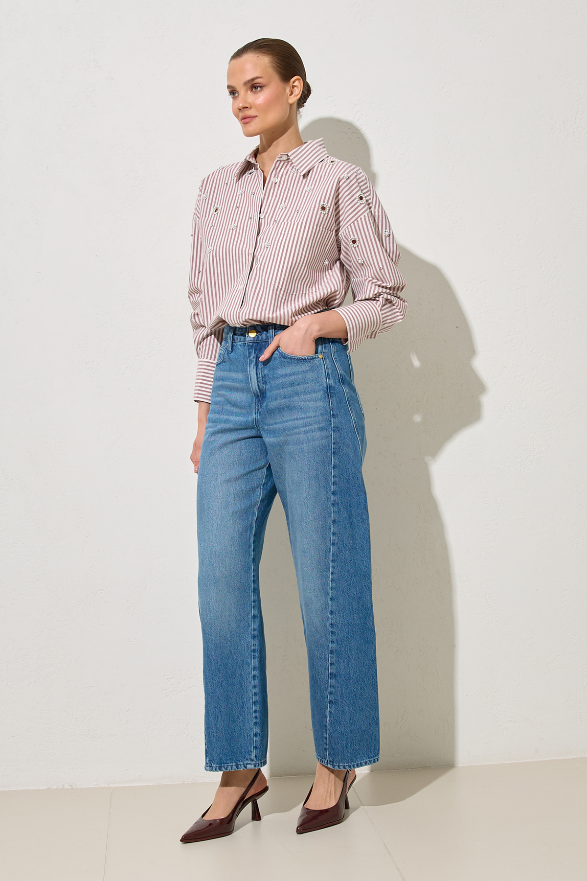 Mavi Rahat Kesim Cep Detaylı Pantolon Kadın Jean modelleri