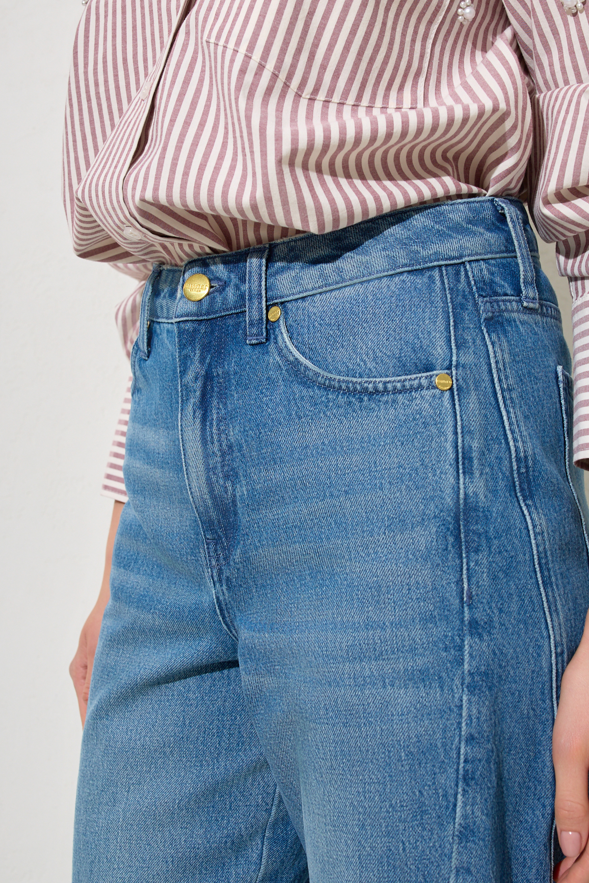 Mavi Rahat Kesim Cep Detaylı Pantolon Kadın Jean modelleri