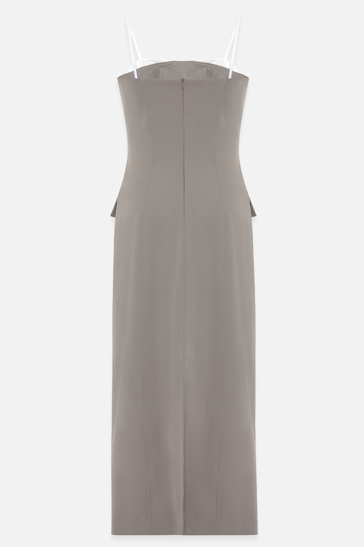 Olive İnce Askılı Yaka Ve Cep Detaylı Midi Boy Elbise Kadın Günlük Elbise modelleri