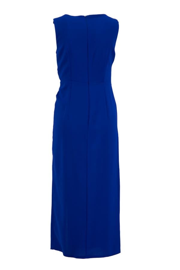 Saks Yırtmaç Detaylı Midi Boy Elbise Kadın Günlük Elbise modelleri