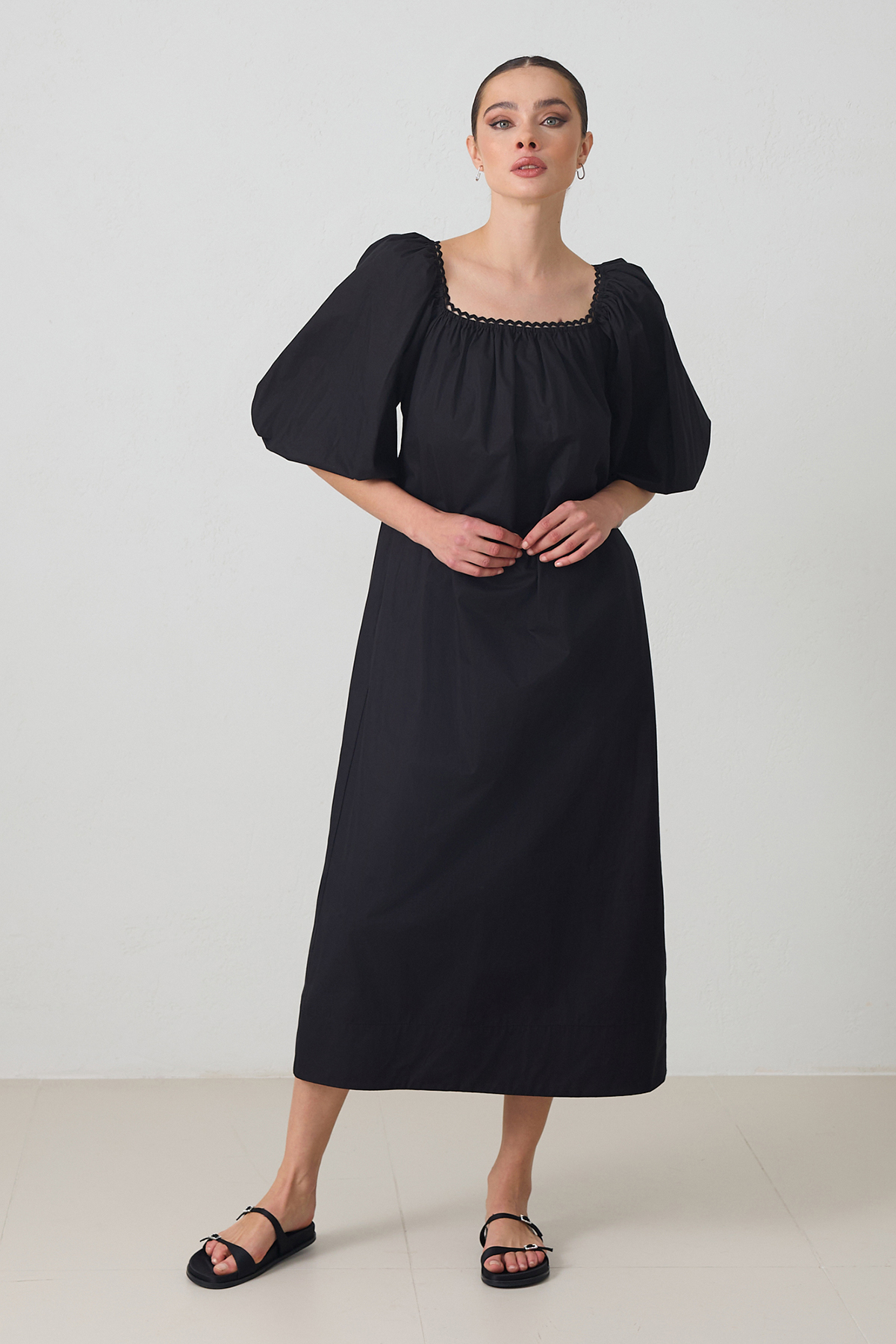 Siyah 1YB4DWEL3011 ELBİSE Kadın Günlük Elbise modelleri