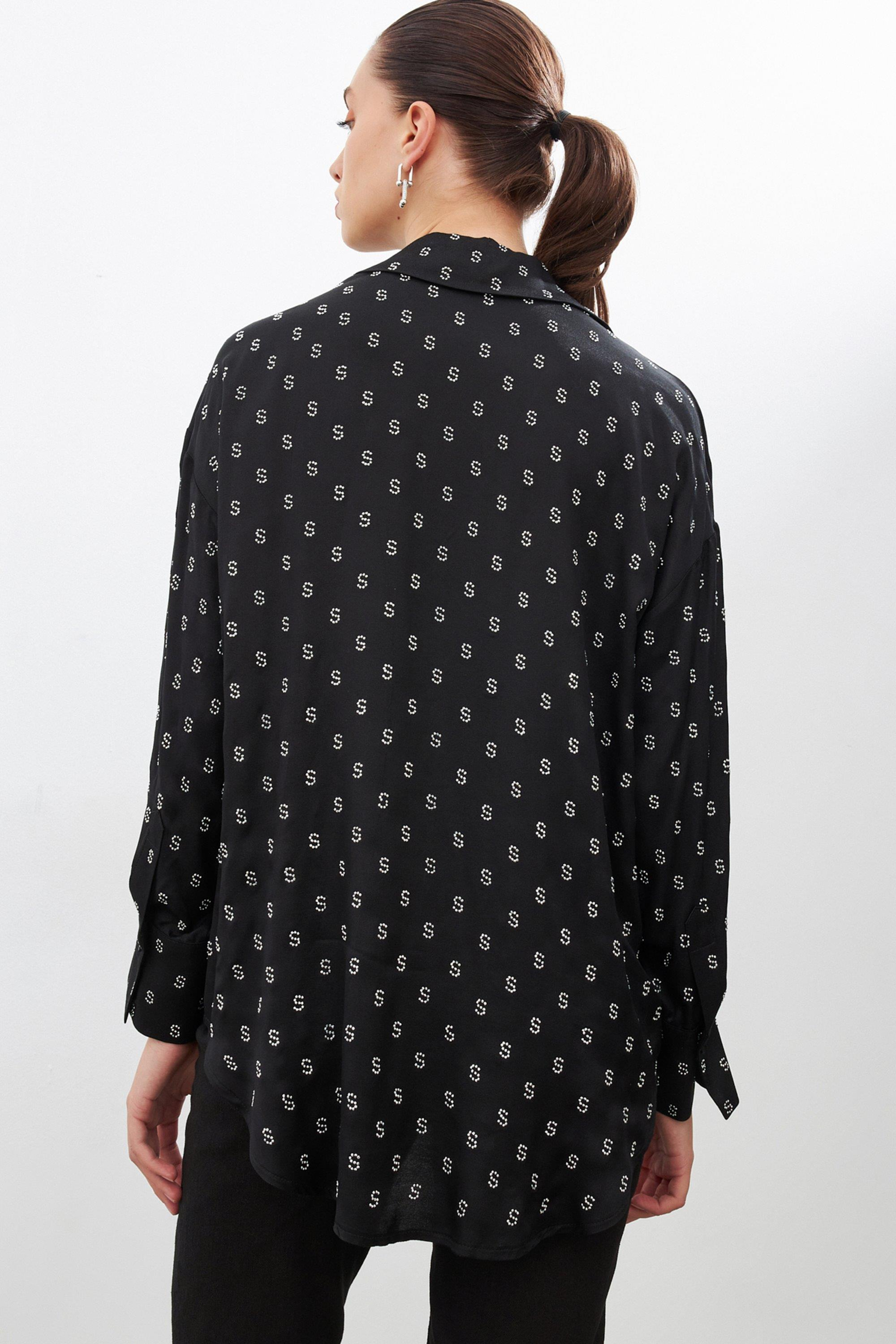 Siyah 1YD4CGM0529 GÖMLEK Kadın Gömlek modelleri